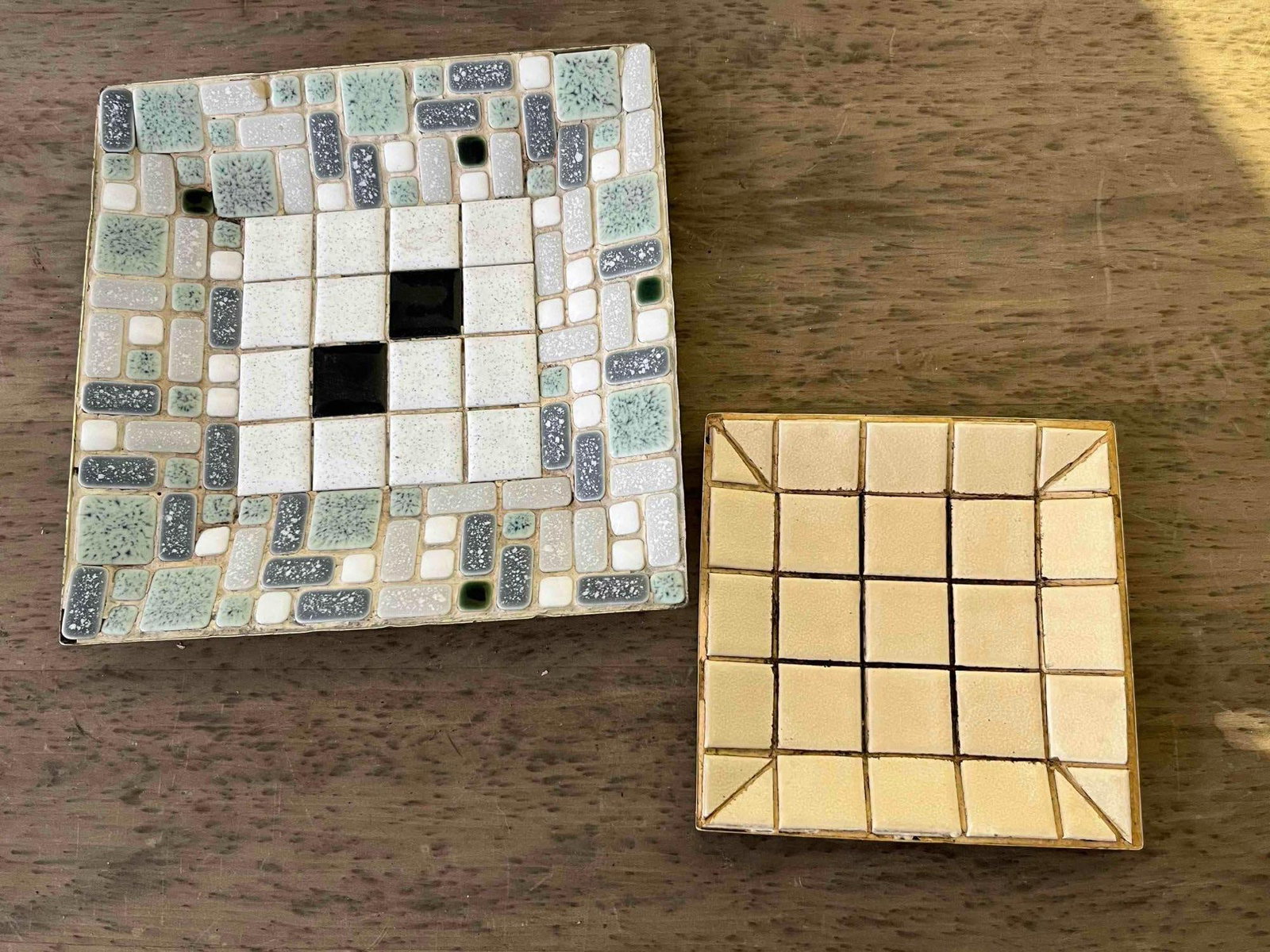 Pair Mid-C. Modern Mosaic Trinket Trays (1 of 6)