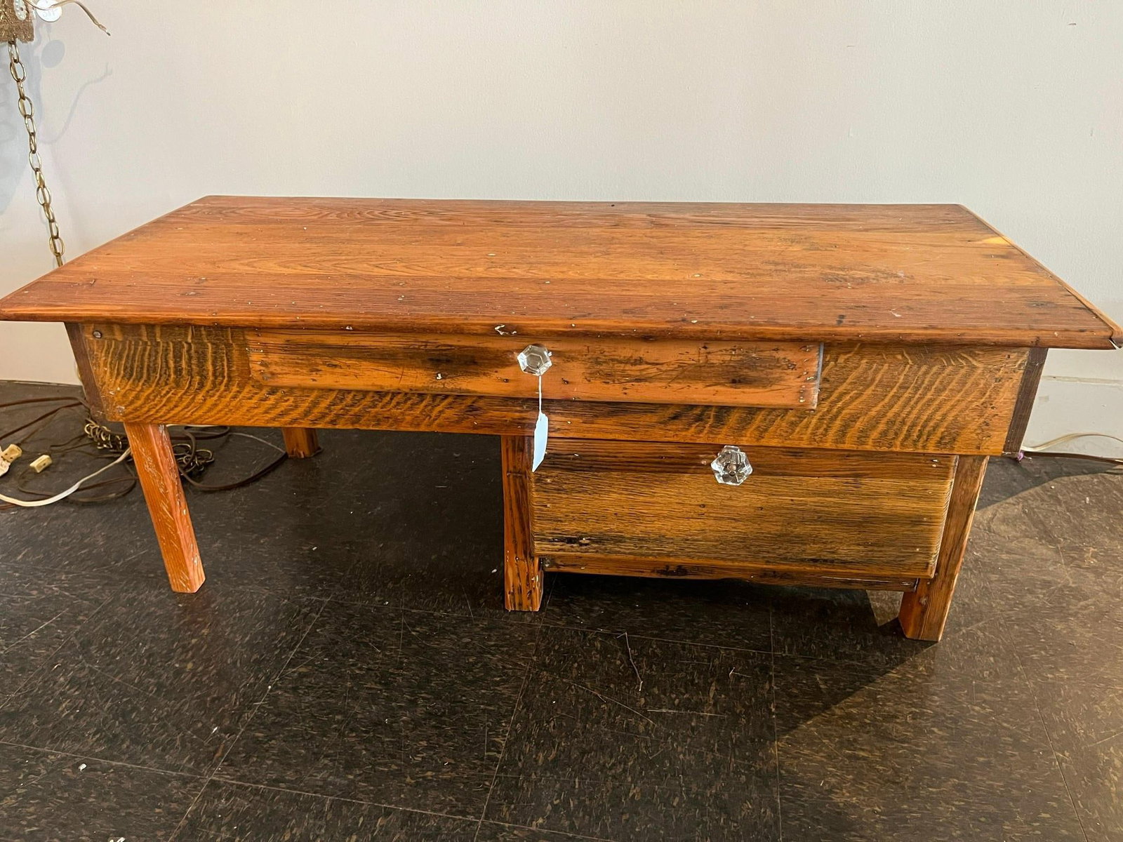 Primitive Mixed Wood Desk w/Glass Knobs (1 of 6)