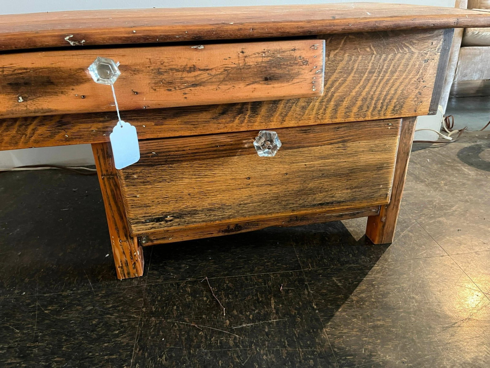 Primitive Mixed Wood Desk w/Glass Knobs - 3