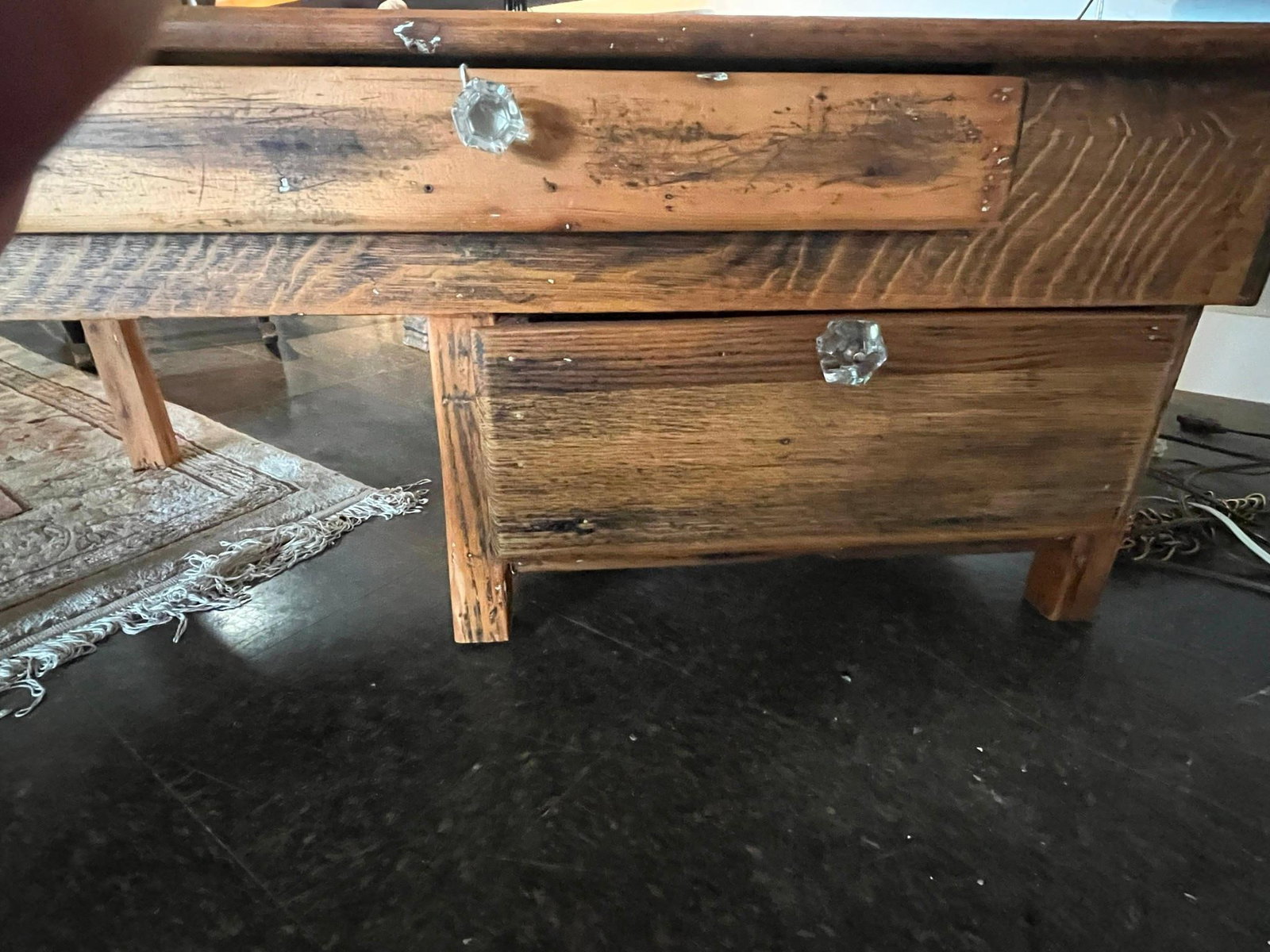 Primitive Mixed Wood Desk w/Glass Knobs - 6