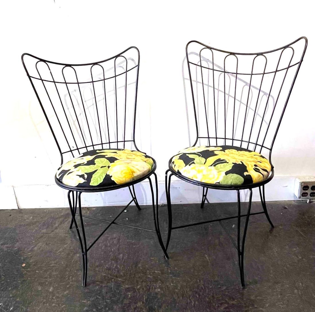 Pair Mid-C. Fan-Back Wire Side Chairs (1 of 4)