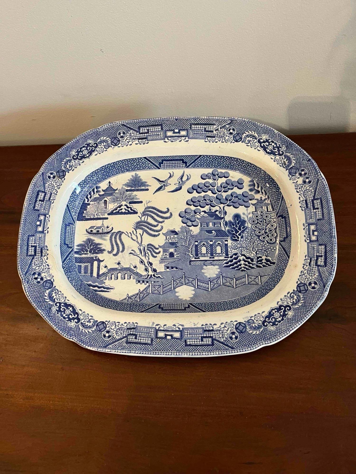 Blue Willow Transfer Printed Platter - 2