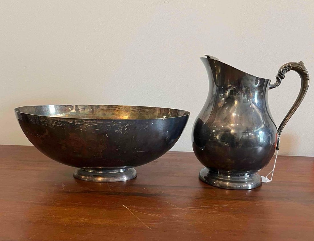 Silver Plated Pitcher & Footed Bowl (1 of 4)