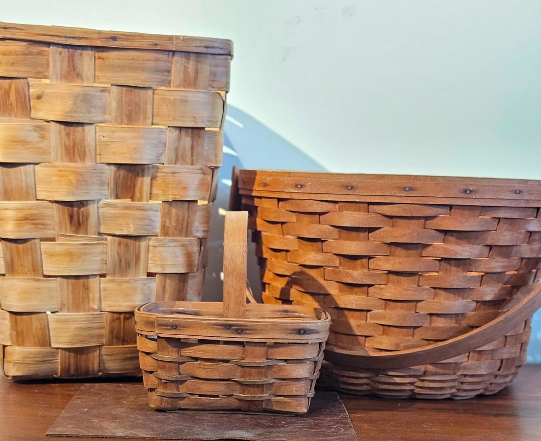 3 Longaberger Woven Wood Splint Baskets (1 of 10)