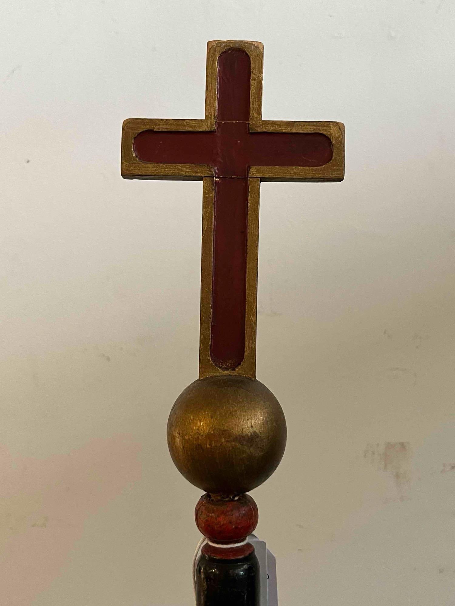 Fraternal Processional Cross, Iron Base - 2