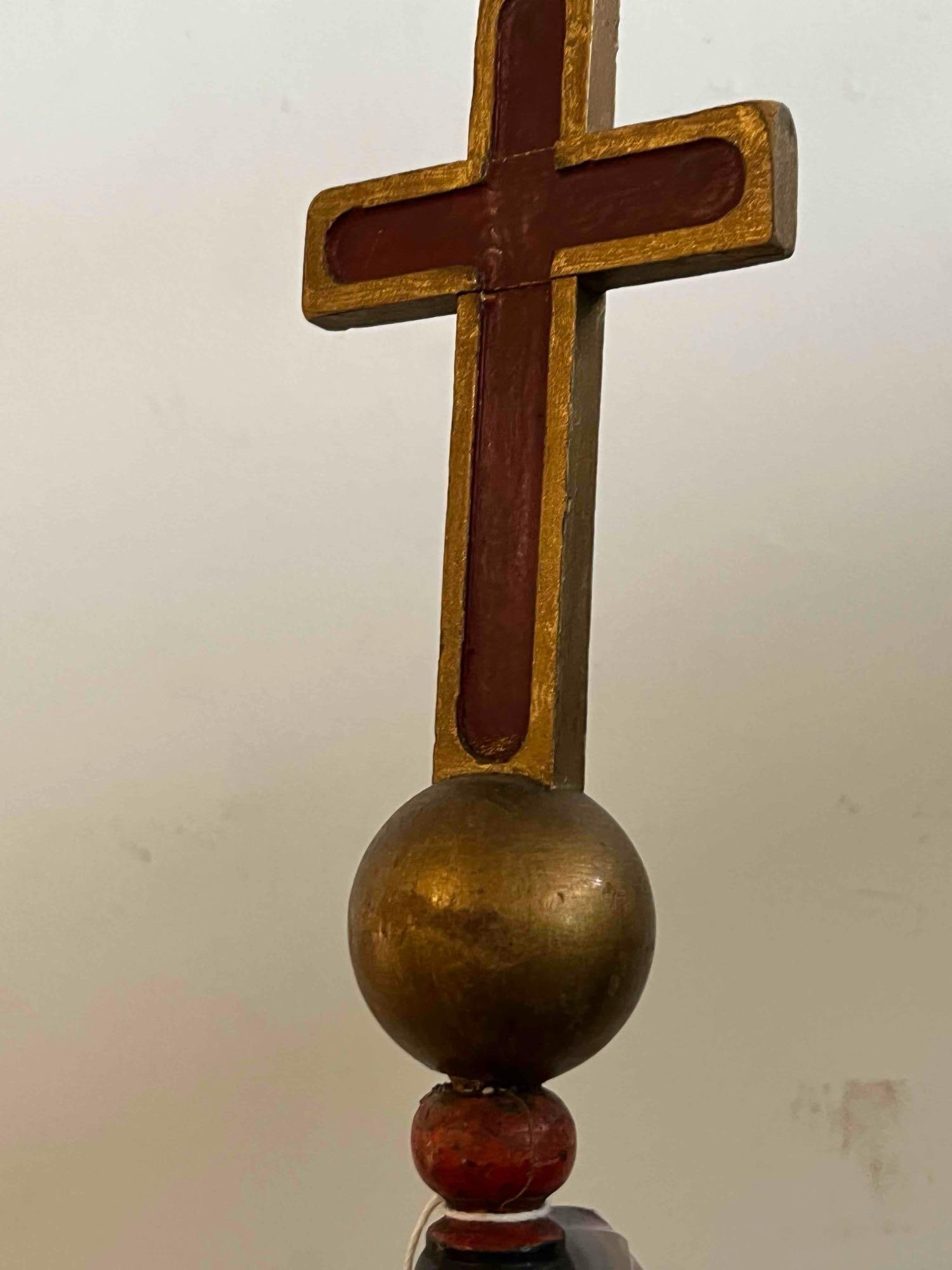 Fraternal Processional Cross, Iron Base - 6