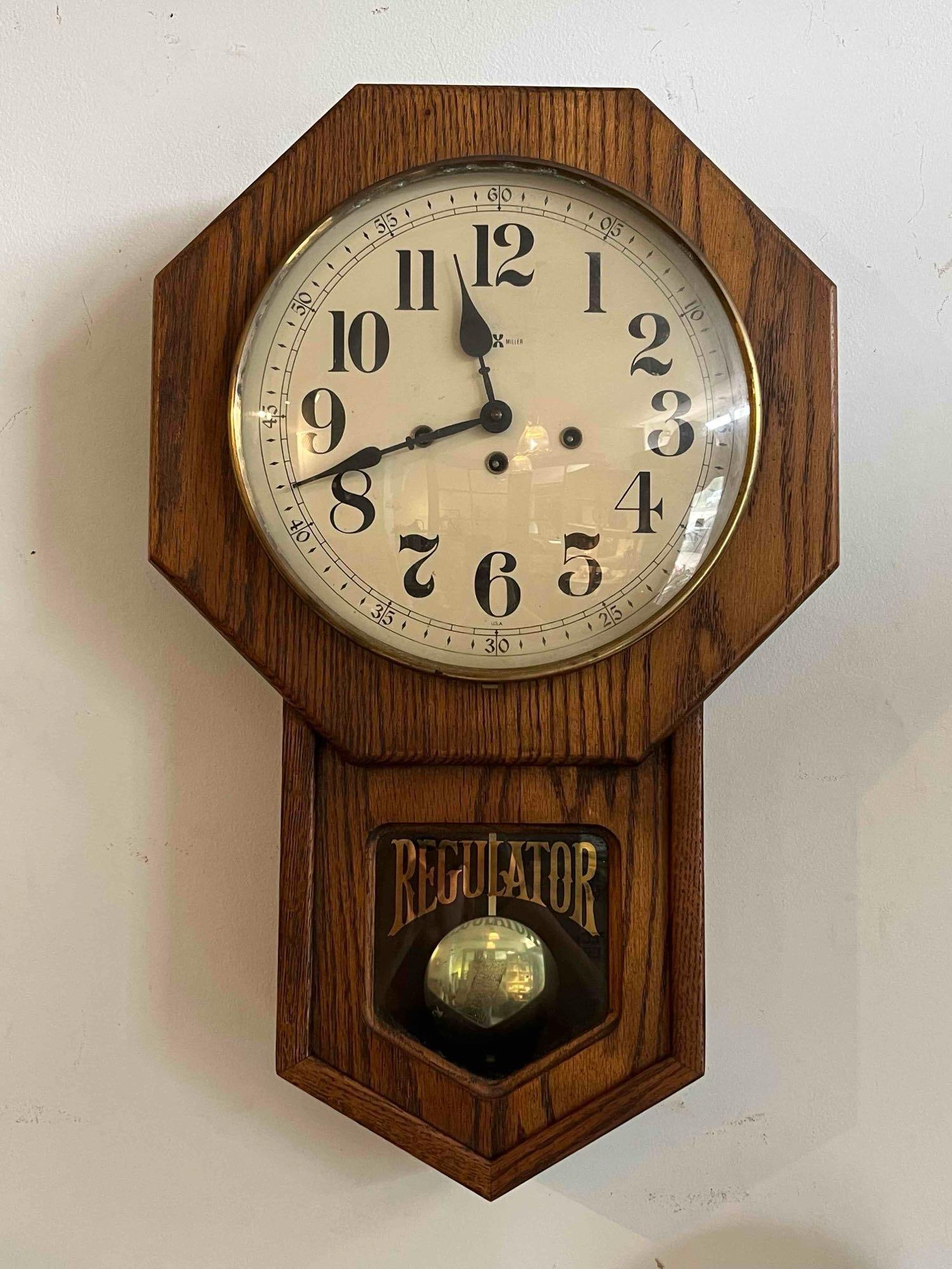 Howard Miller Oak Regulator Wall Clock (1 of 7)