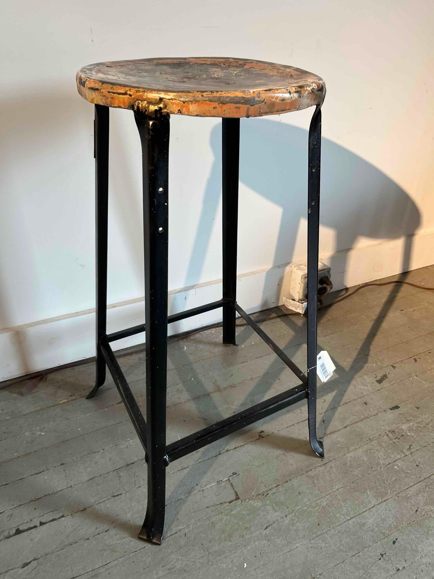 Industrial Black Steel Bar Stool (1 of 7)