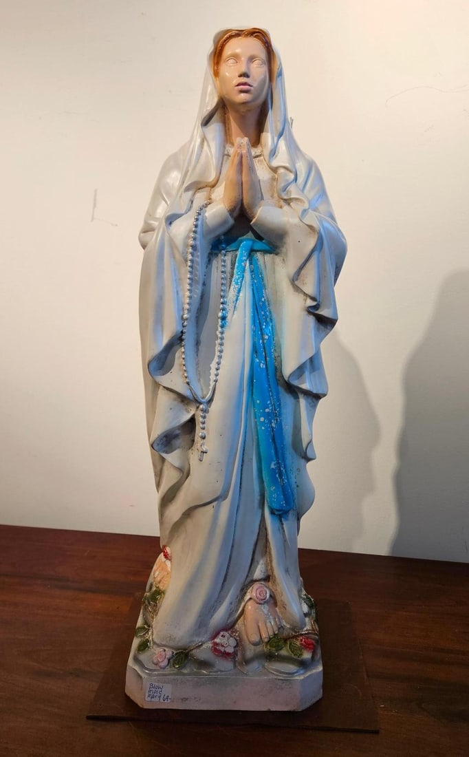 Our Lady of Lourdes Ceramic Statue (1 of 4)