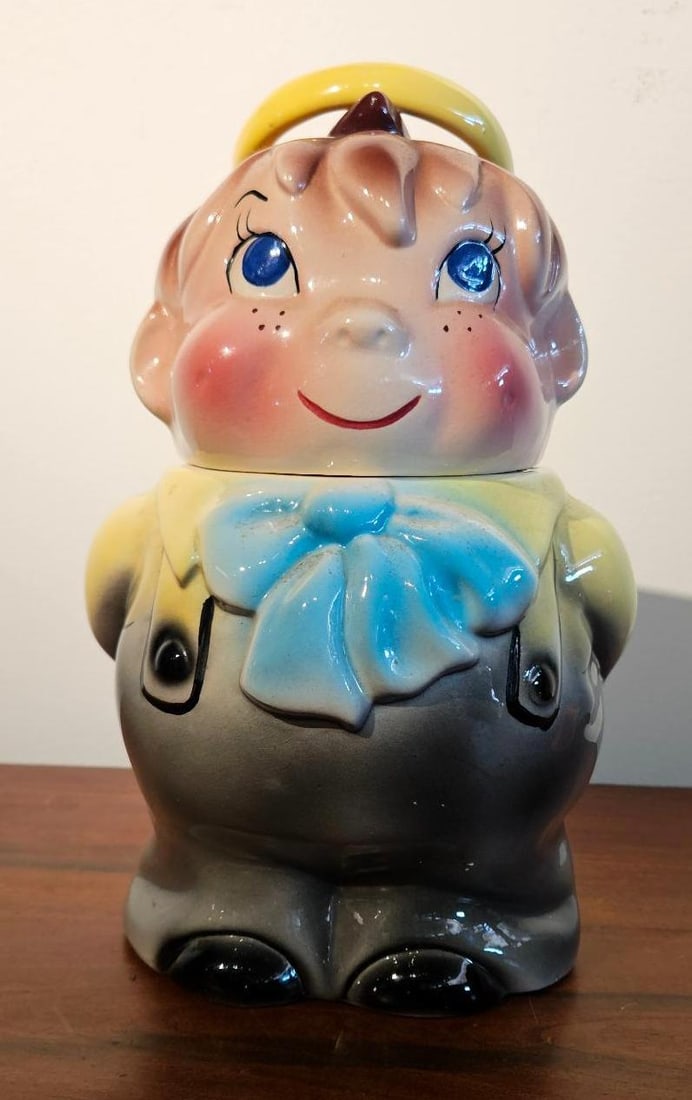 Ceramic Boy Angel Cookie Jar (1 of 4)
