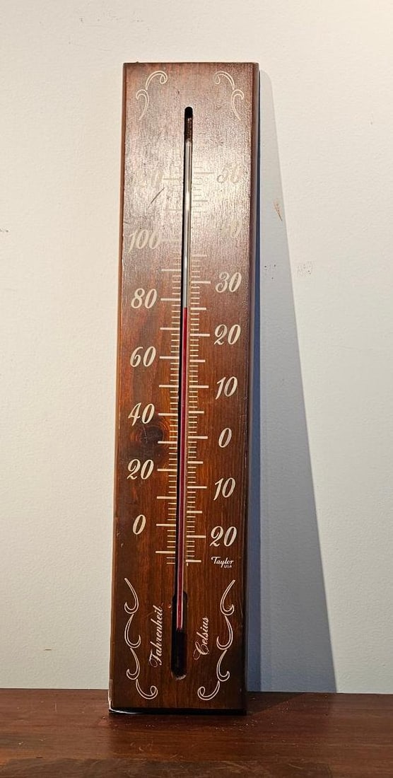 Taylor USA Hardwood Wall Thermometer (1 of 4)