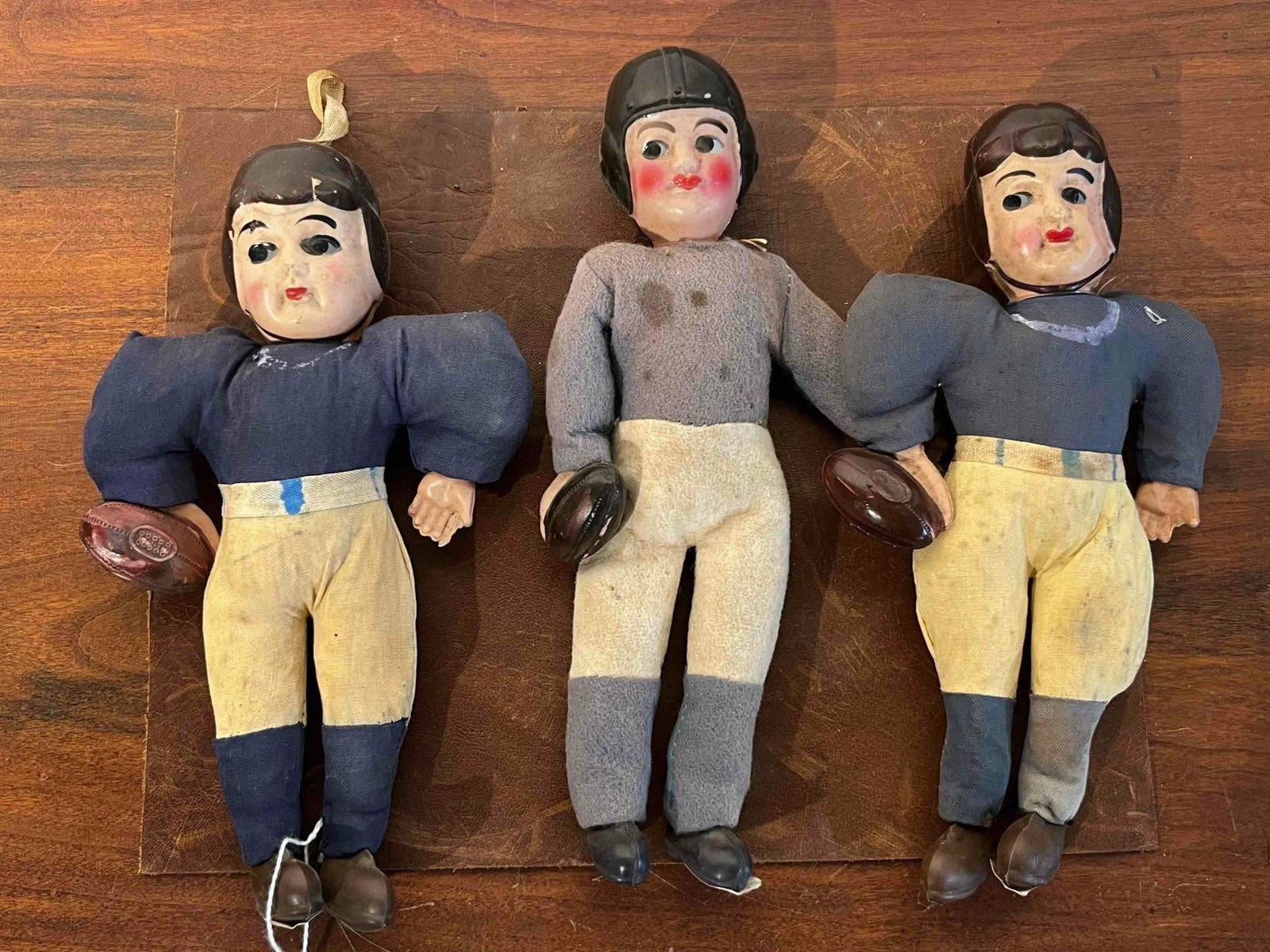 3 Japanese Celluloid Football Dolls (1 of 8)
