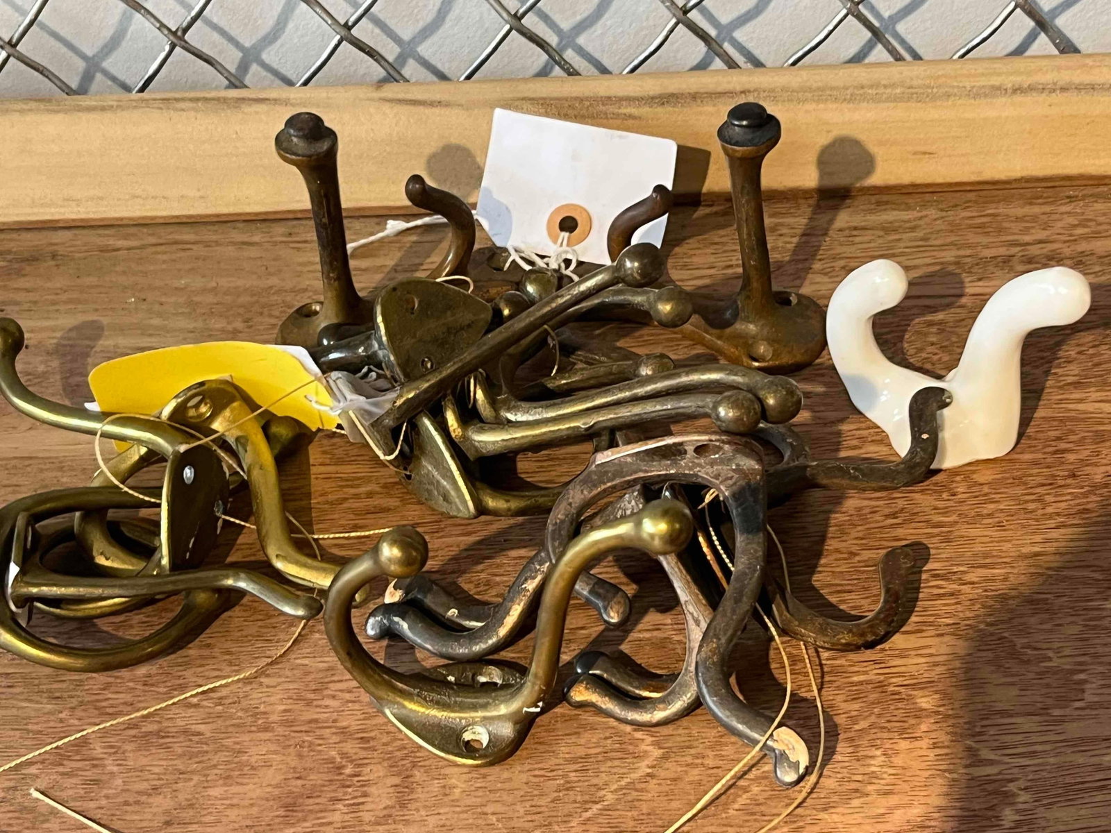 12 Architectural Brass & Ceramic Hooks (1 of 3)