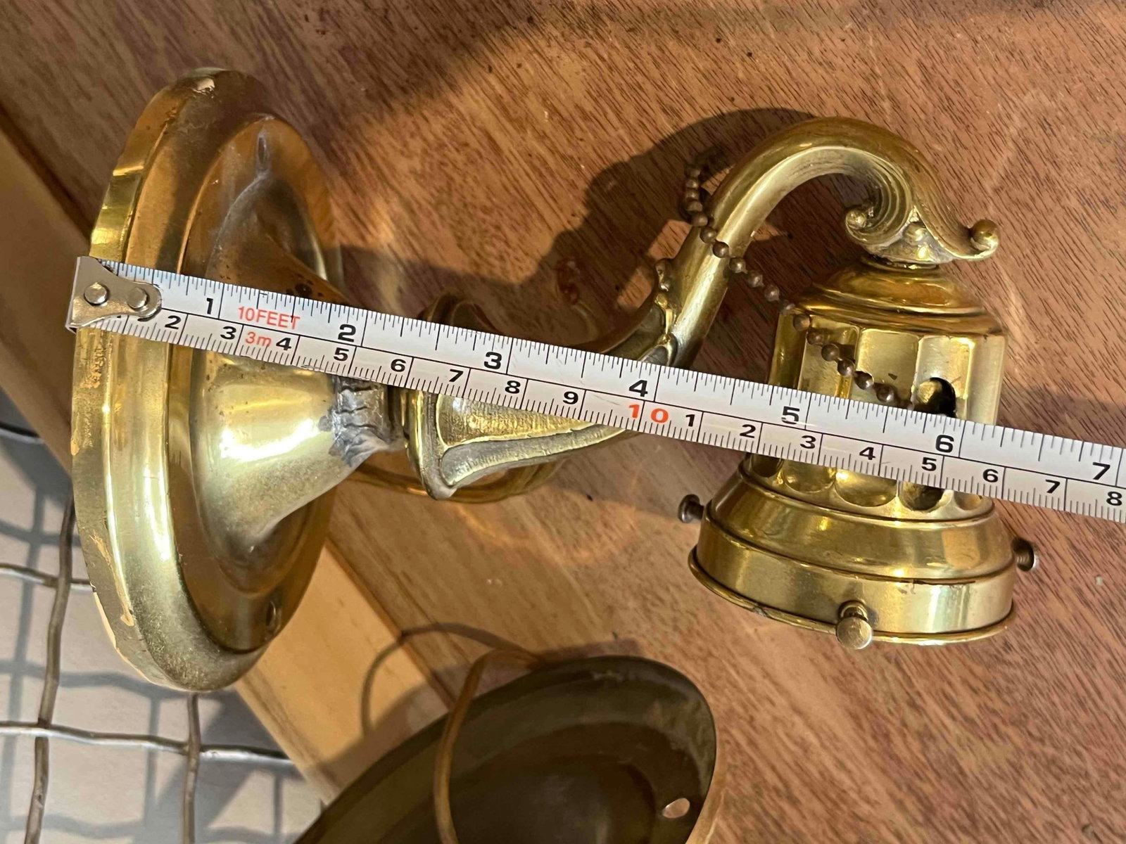 Pair Brass Wall Sconces - 3