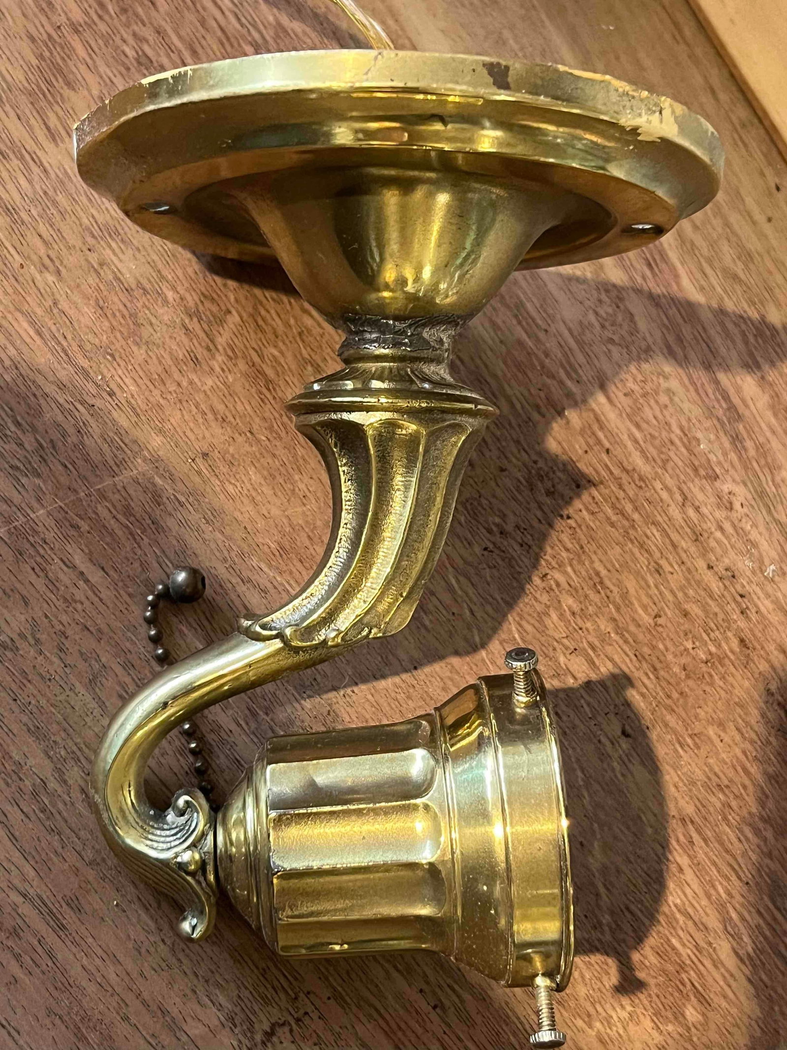 Pair Brass Wall Sconces - 4