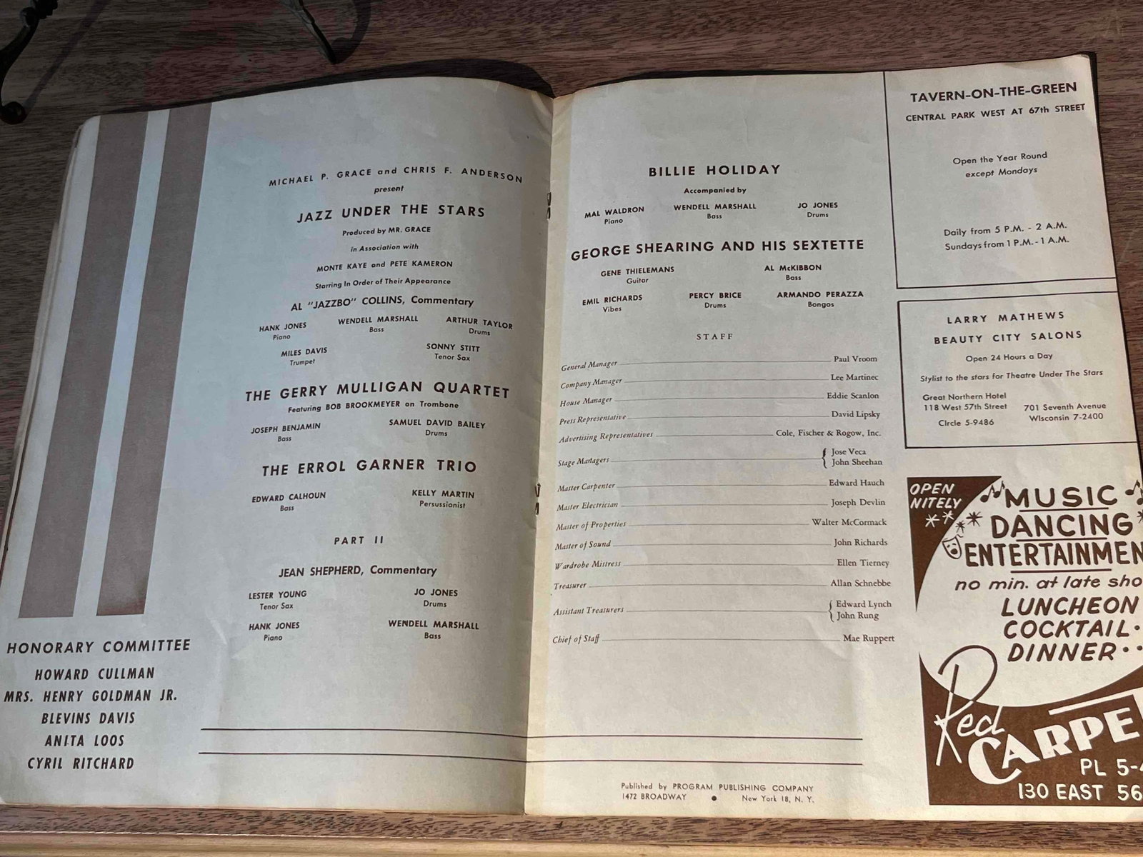 Program Pub Jazz Program & Easel c.1957 - 4