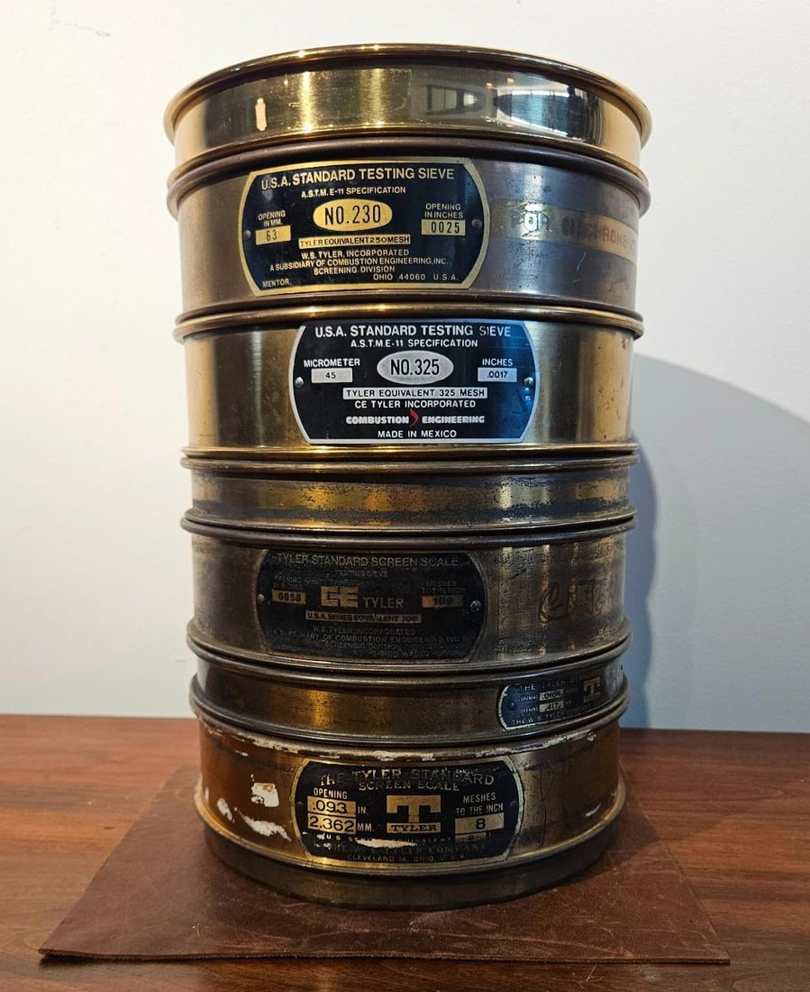W.S. Tyler Brass Testing Sieves & Pan (1 of 3)