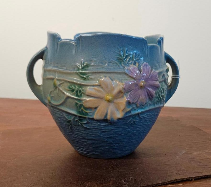 Roseville Cosmos Blue Jardiniere 659-4 (1 of 4)