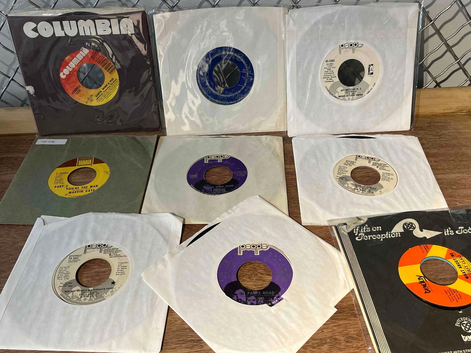 9 James Brown Related Funk & Soul 45s: This collection consists of nine original 7-inch vinyl 45 RPM singles, primarily representing the funk and soul movements of the late 1960s to mid-1970s. A significant portion of the lot features arti