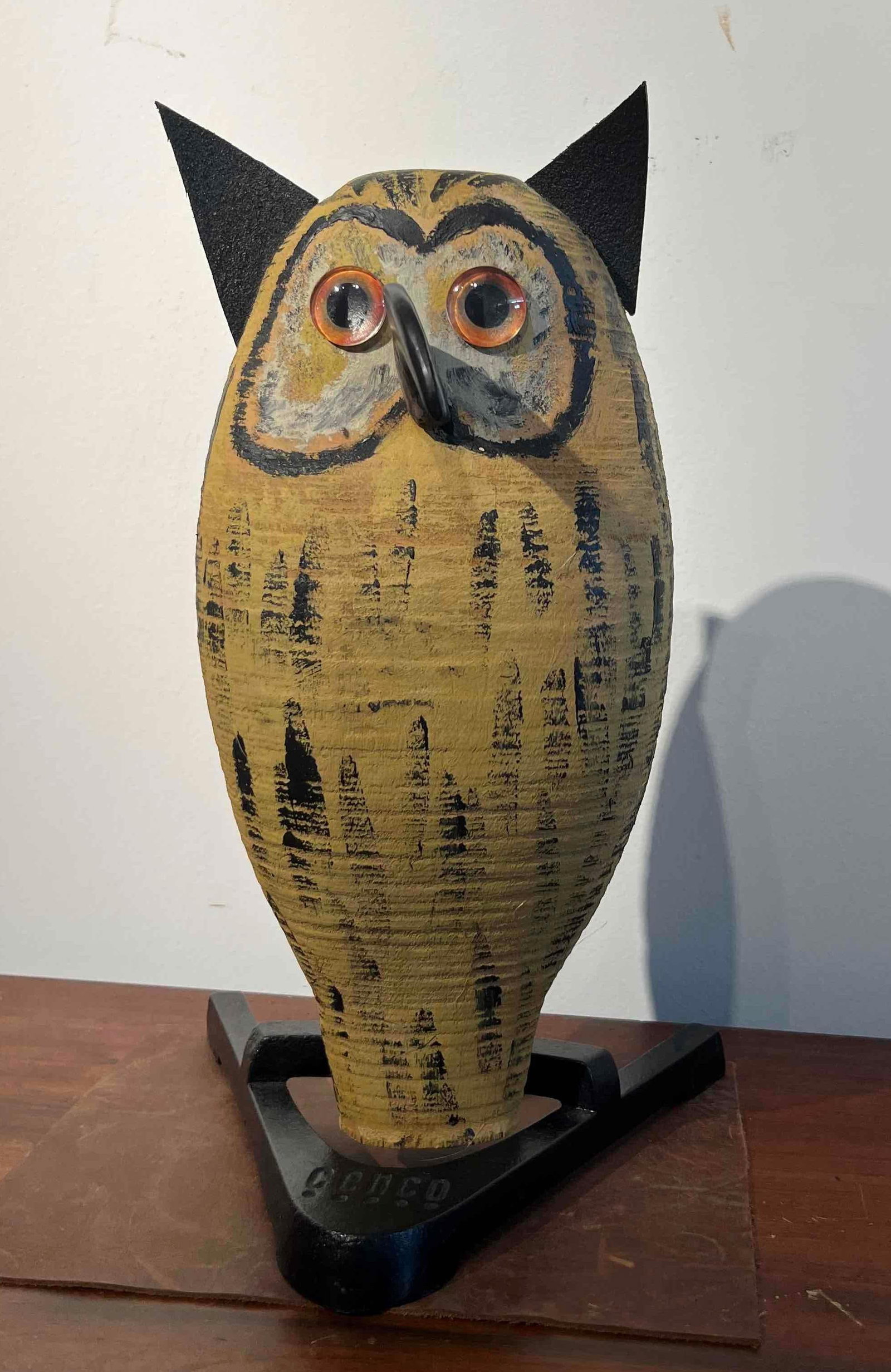 Mixed Media Owl on Cenco Cast Iron Base (1 of 4)