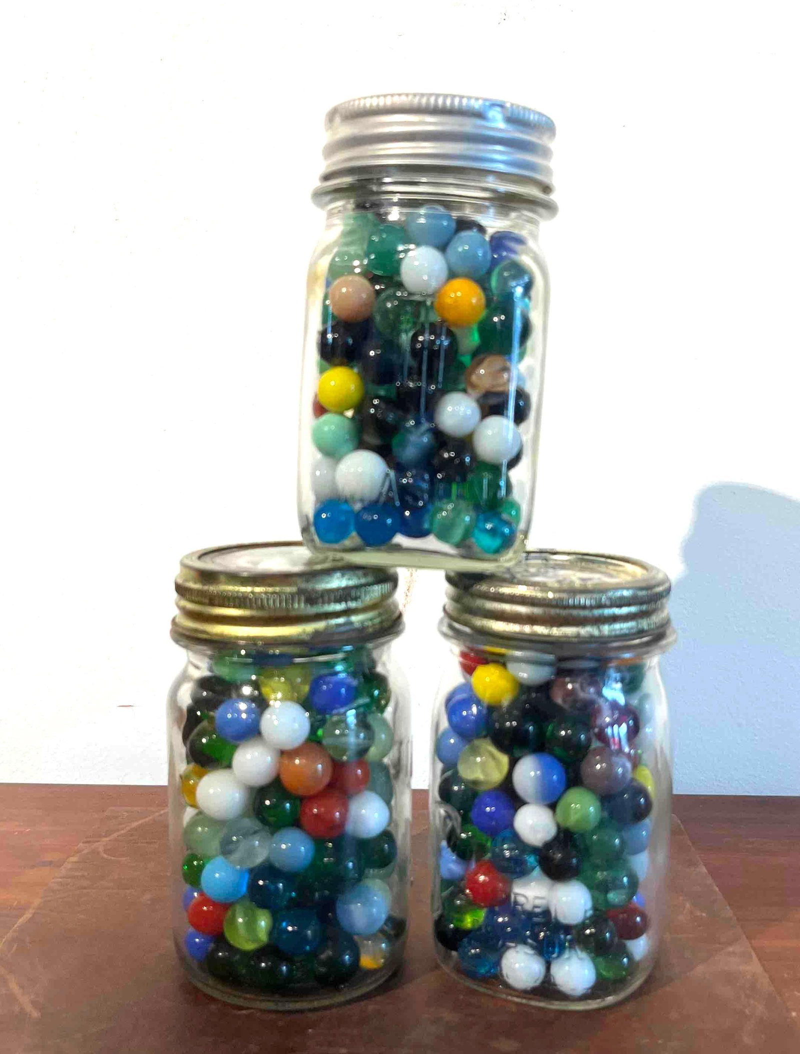 3 Ball Mason Jars w/ Glass Marbles (1 of 2)