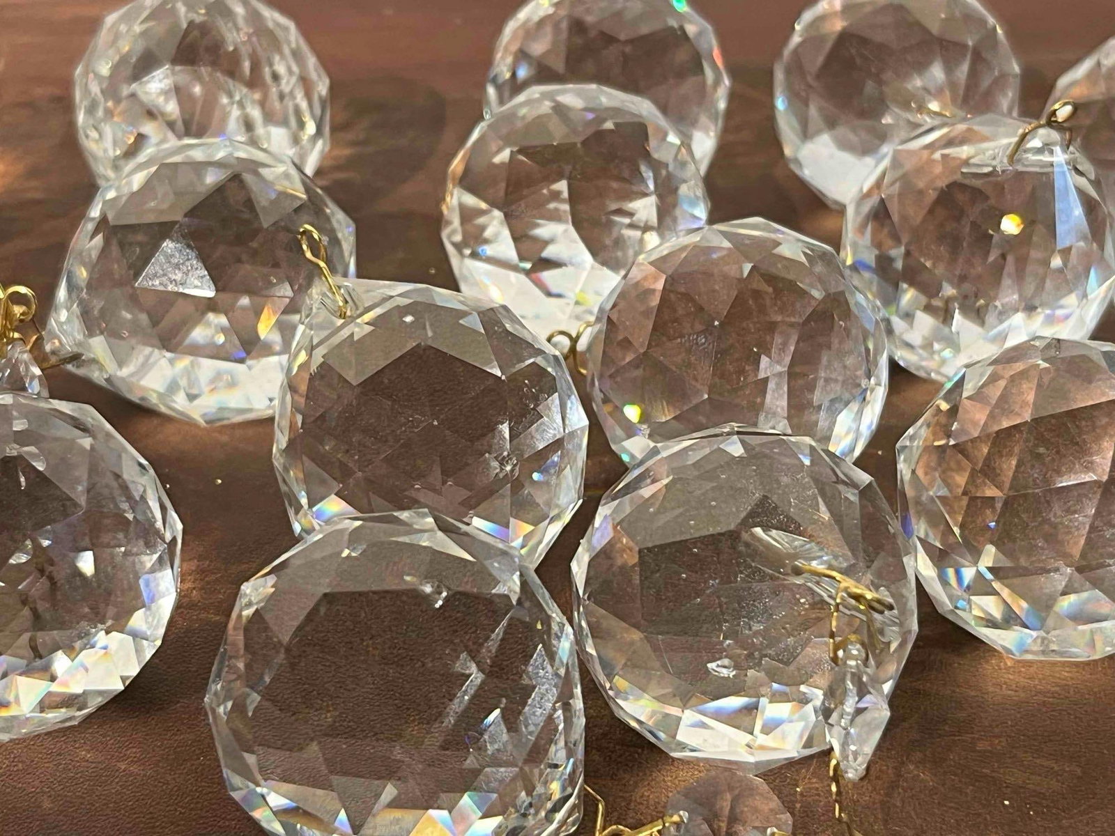 Faceted Crystal Ball Chandelier Prisms (1 of 5)