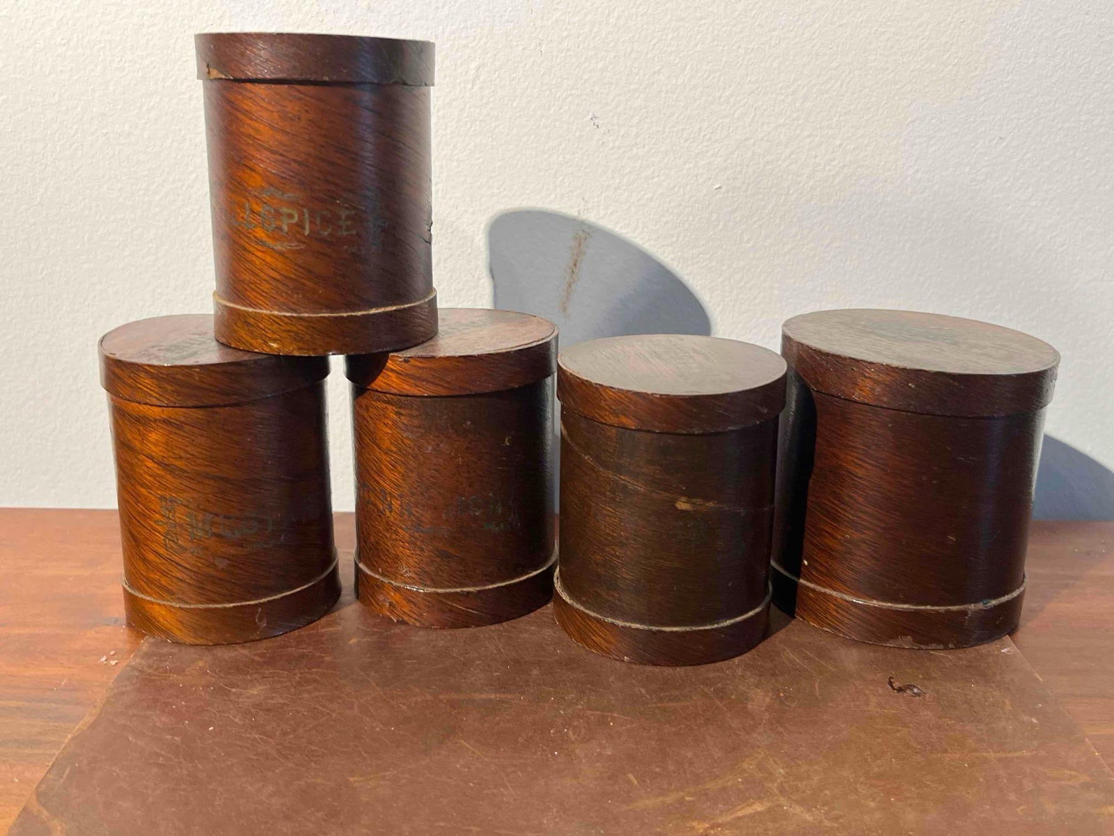 American Turned Wood Spice Canister Set (1 of 6)