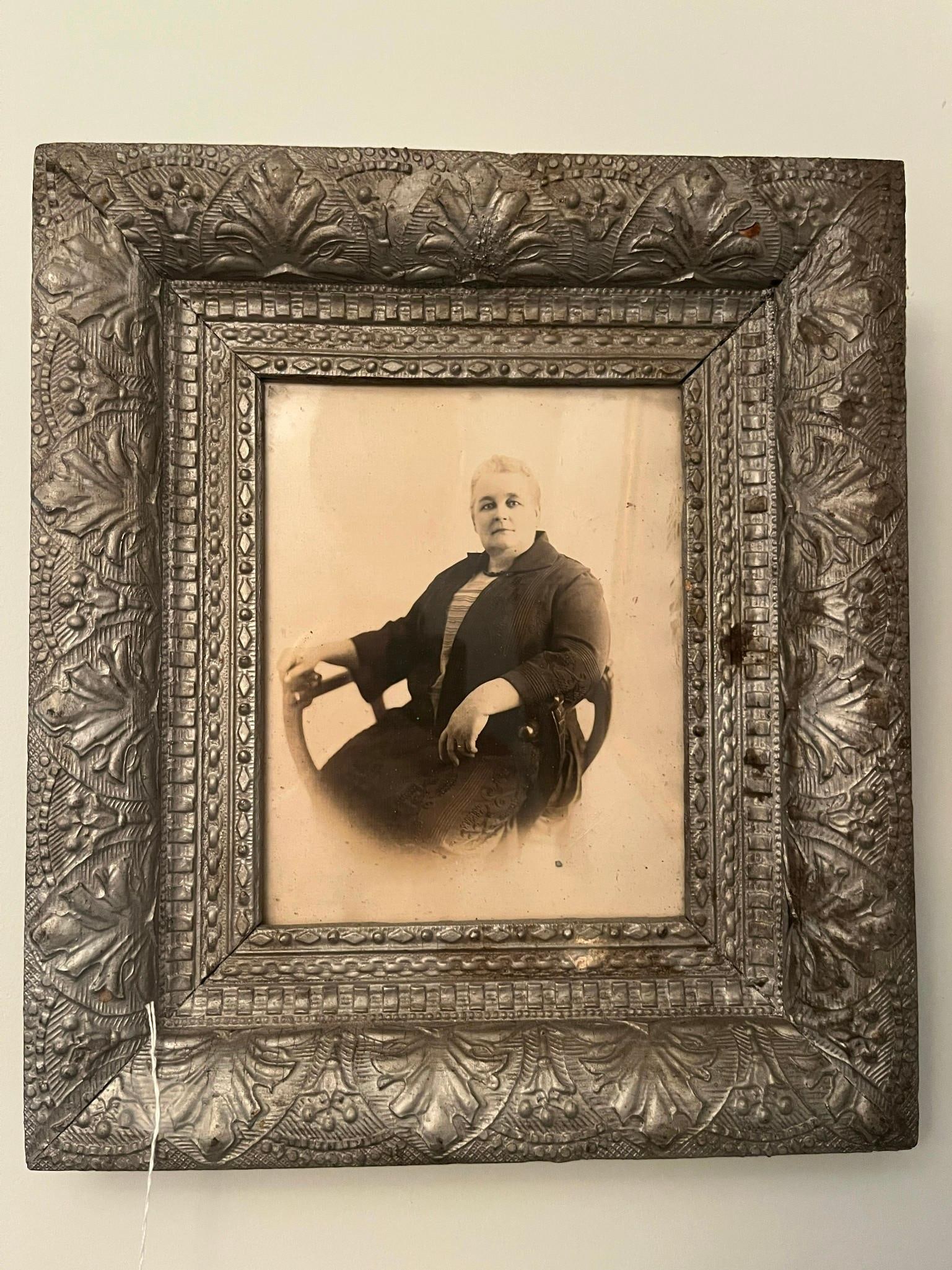 Victorian Portrait Woman Repousse Frame (1 of 2)
