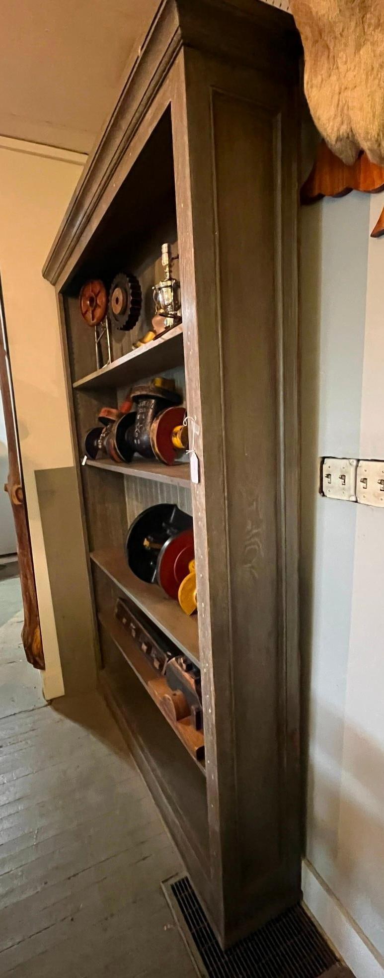 Rustic Industrial Gray Open Bookcase - 2
