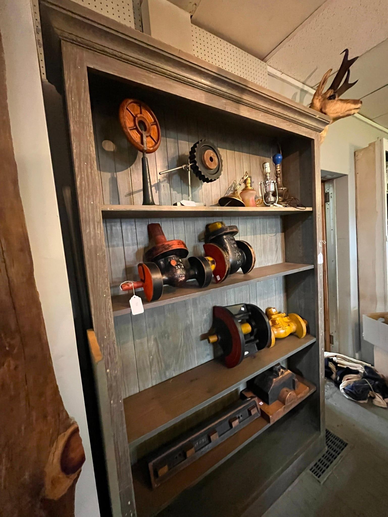 Rustic Industrial Gray Open Bookcase - 3