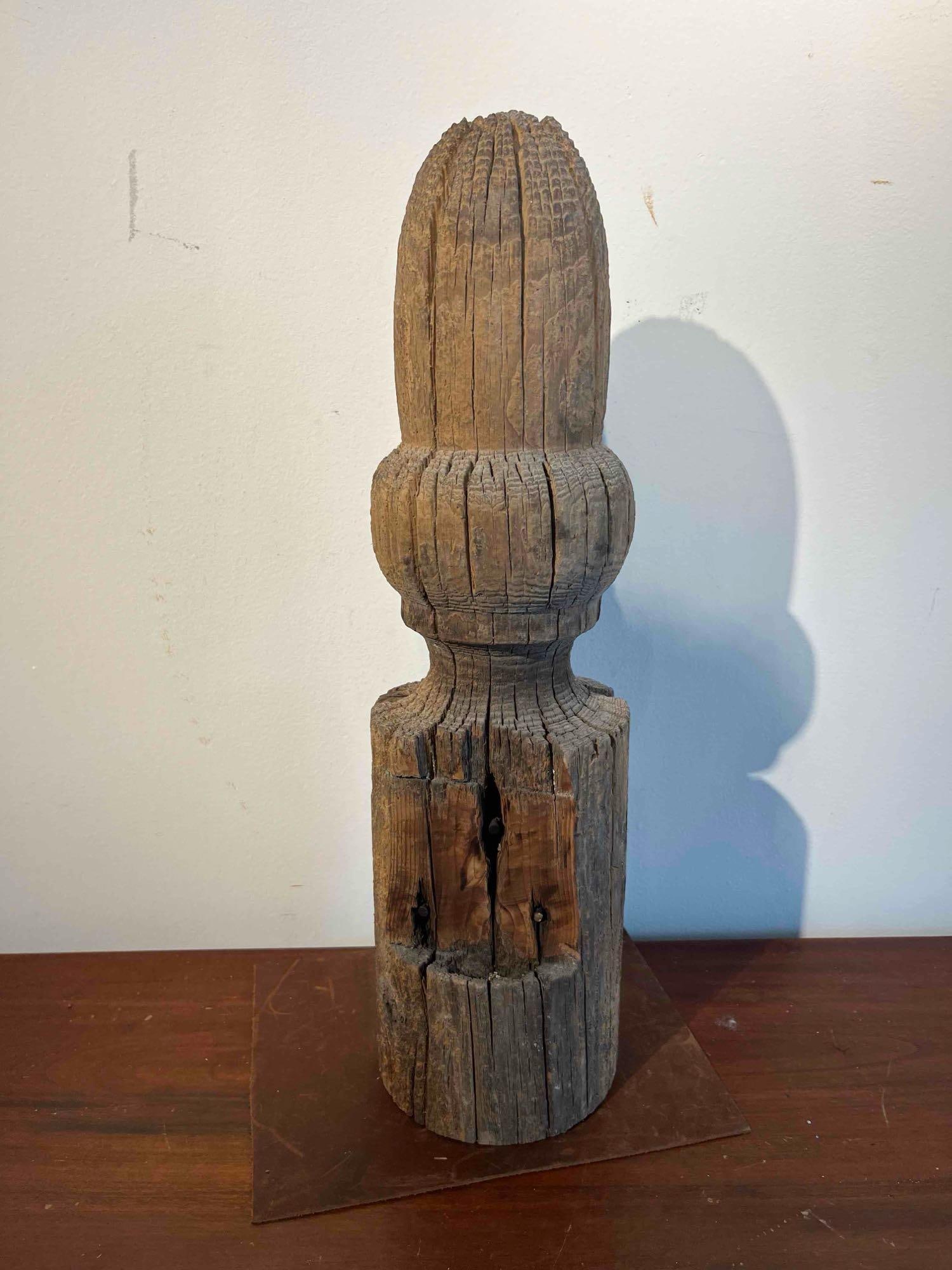 Carved Wooden Architectural Gate Finial (1 of 5)