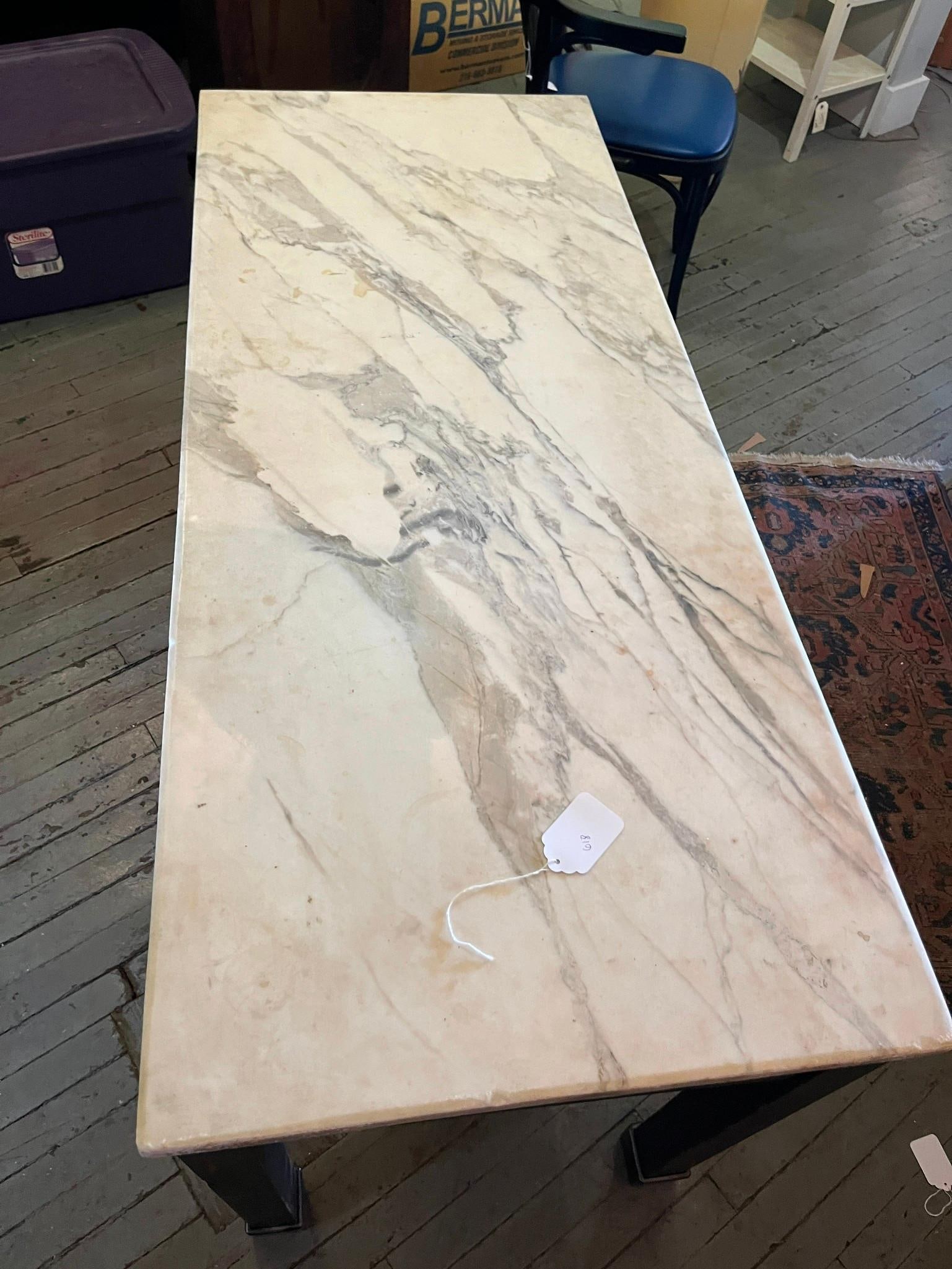 Institutional Work Table w/ Marble Top - 2