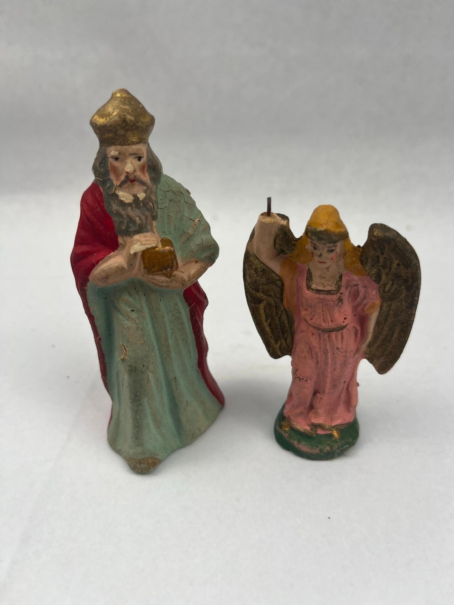 Set German Painted Composition Nativity - 11