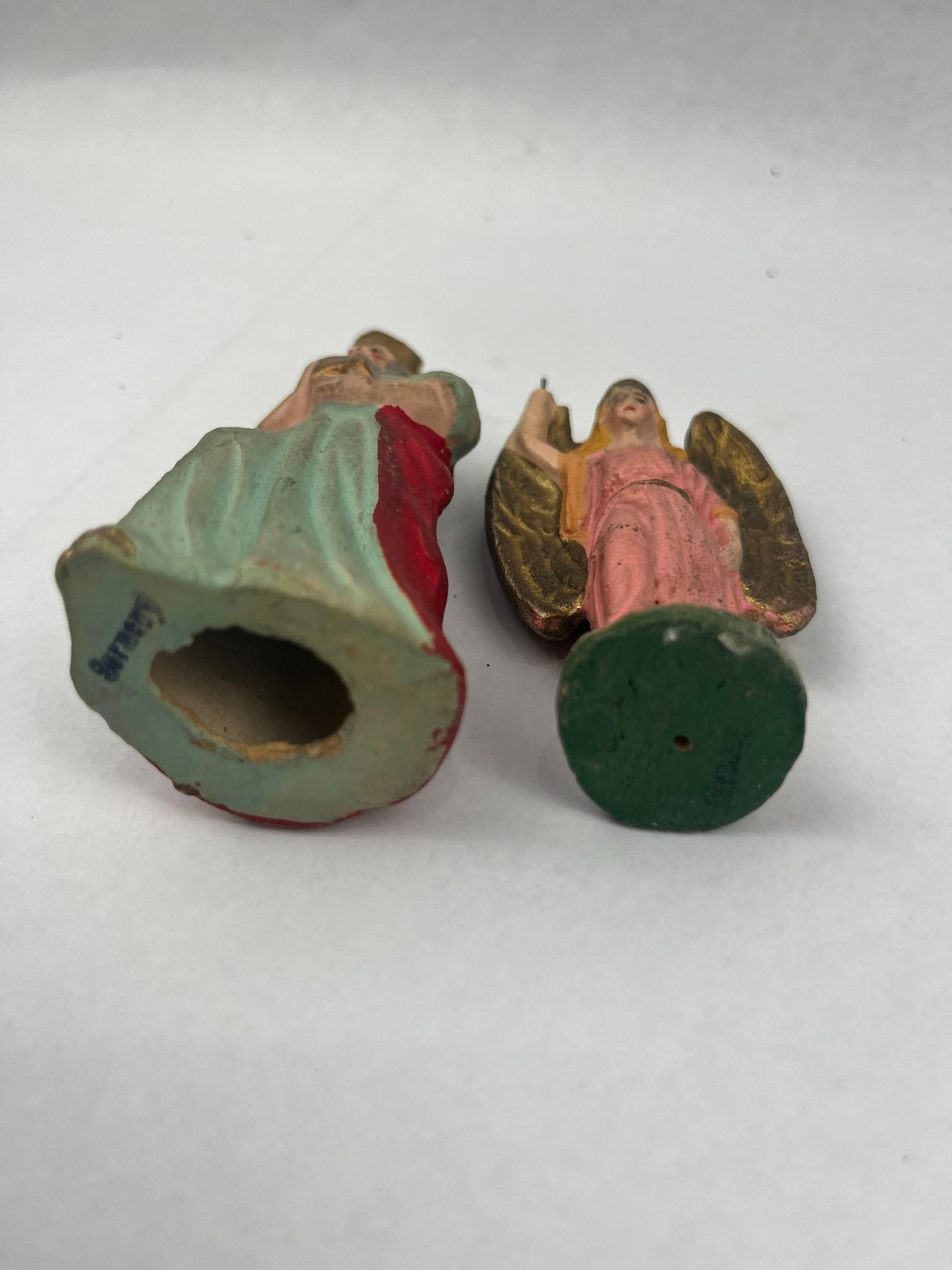 Set German Painted Composition Nativity - 12