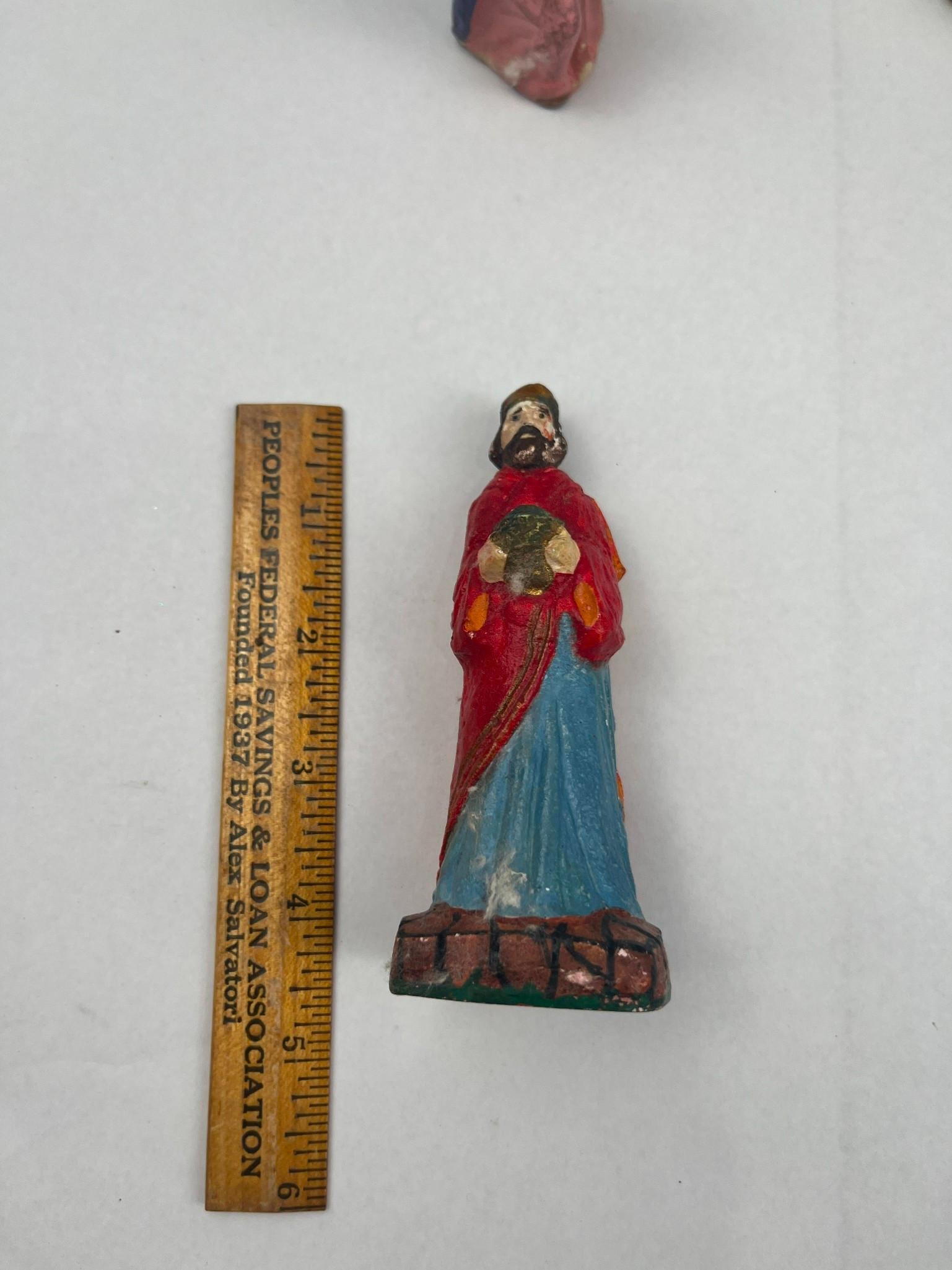 Set German Painted Composition Nativity - 2