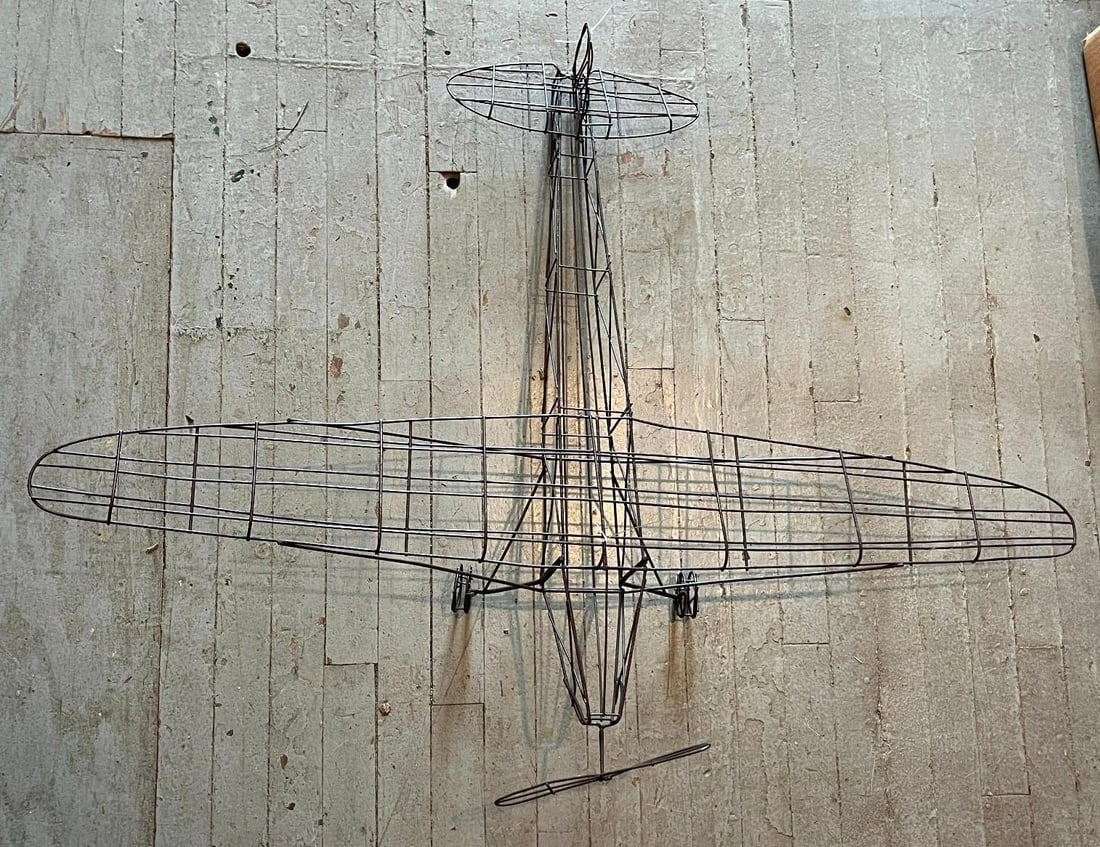 Wireframe Model Airplane Sculpture - 3