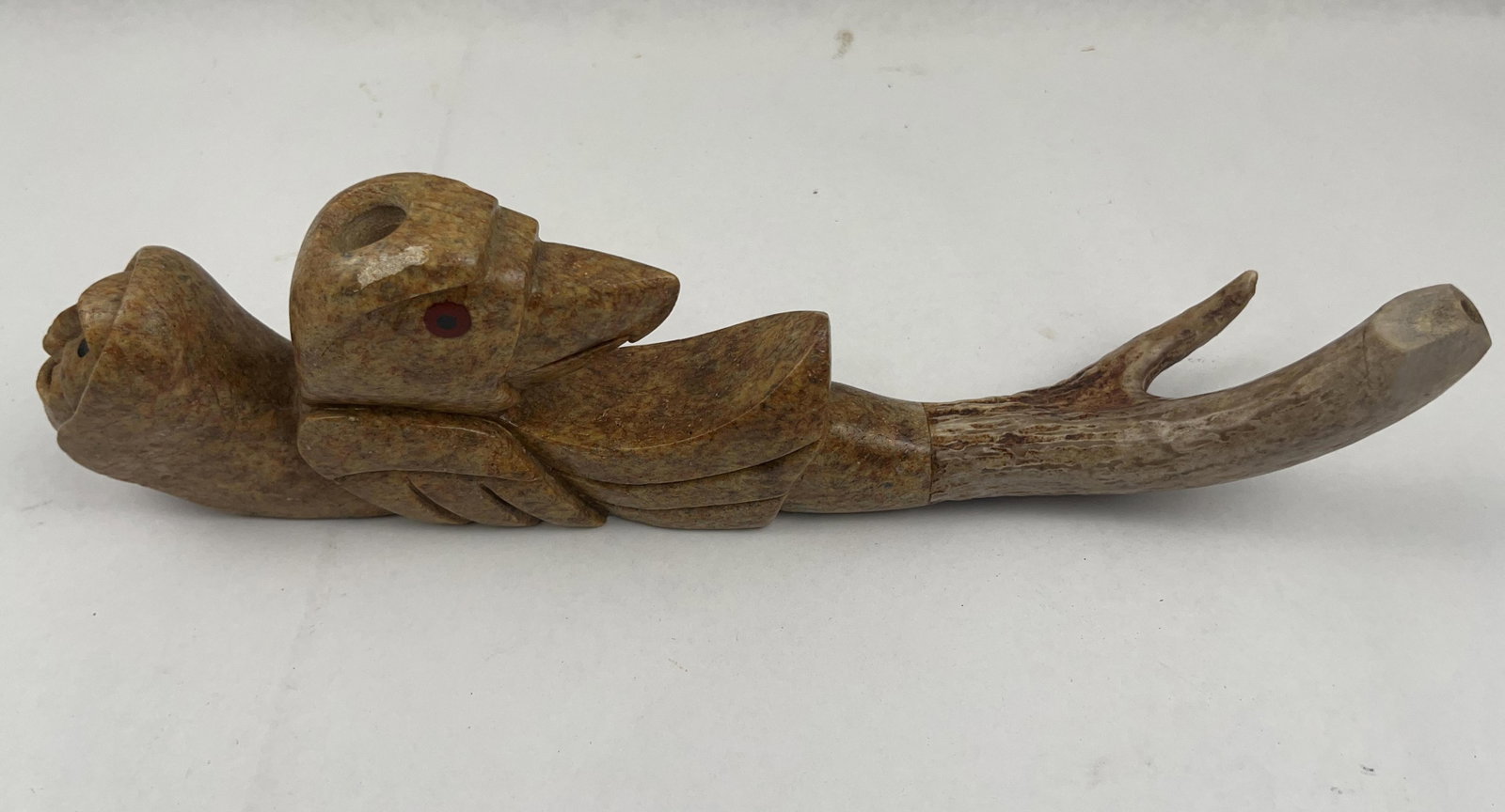Randy Henry Figural Stone & Antler Pipe (1 of 5)