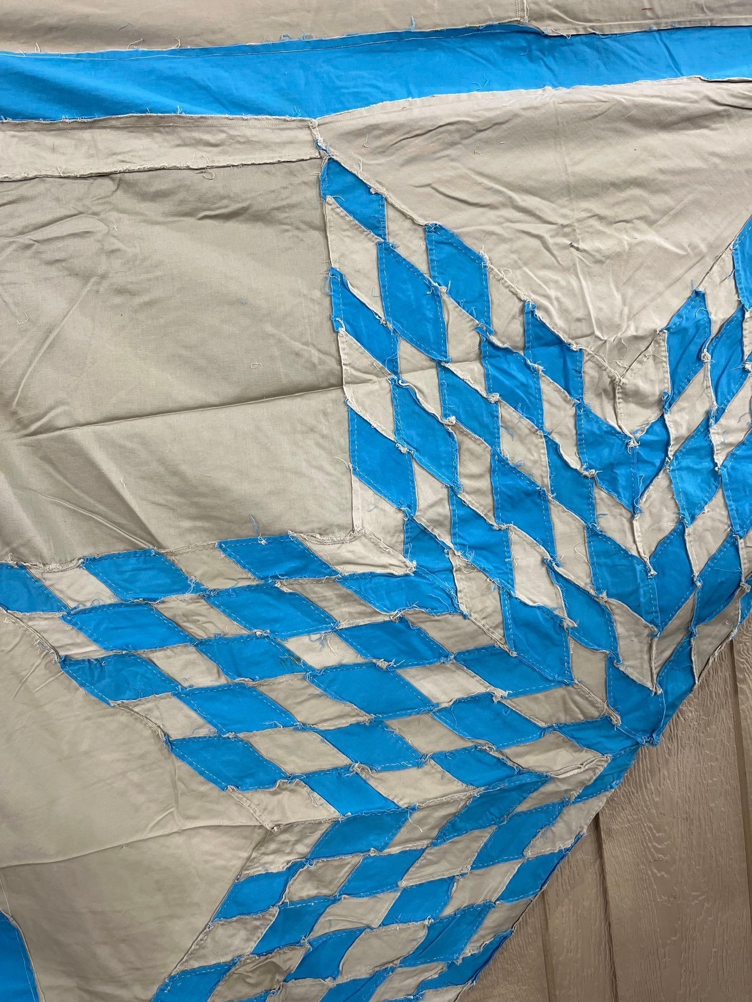 Cotton Lone Star Pattern Quilt Top - 4