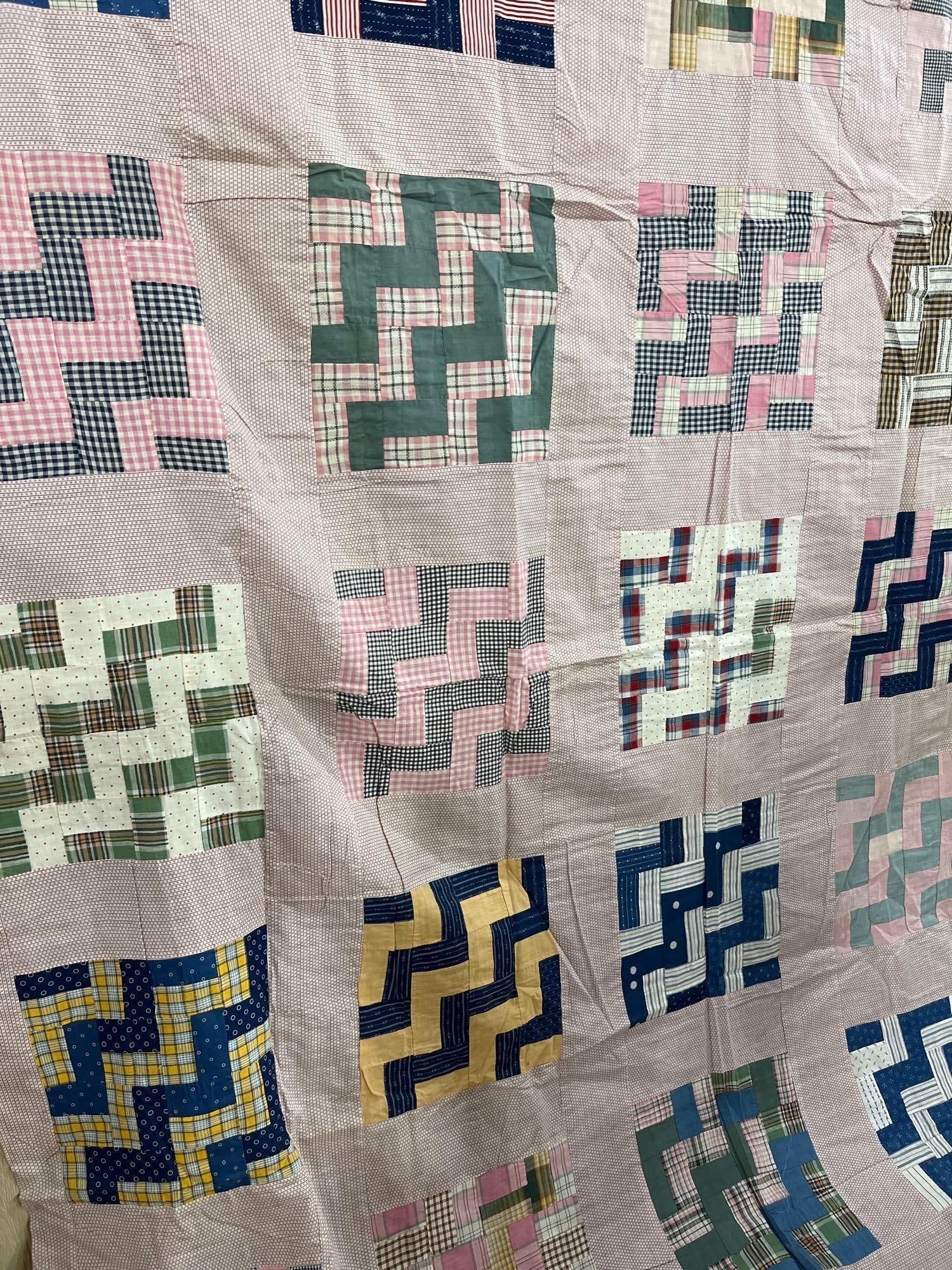 Zigzag Patchwork Cotton Quilt Top - 2