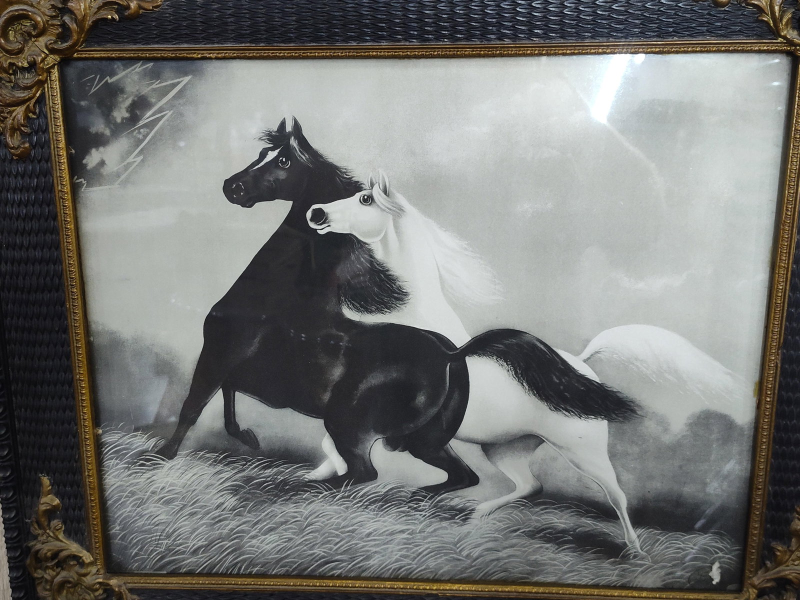 Spirited Horses Equestrian Lithograph - 2