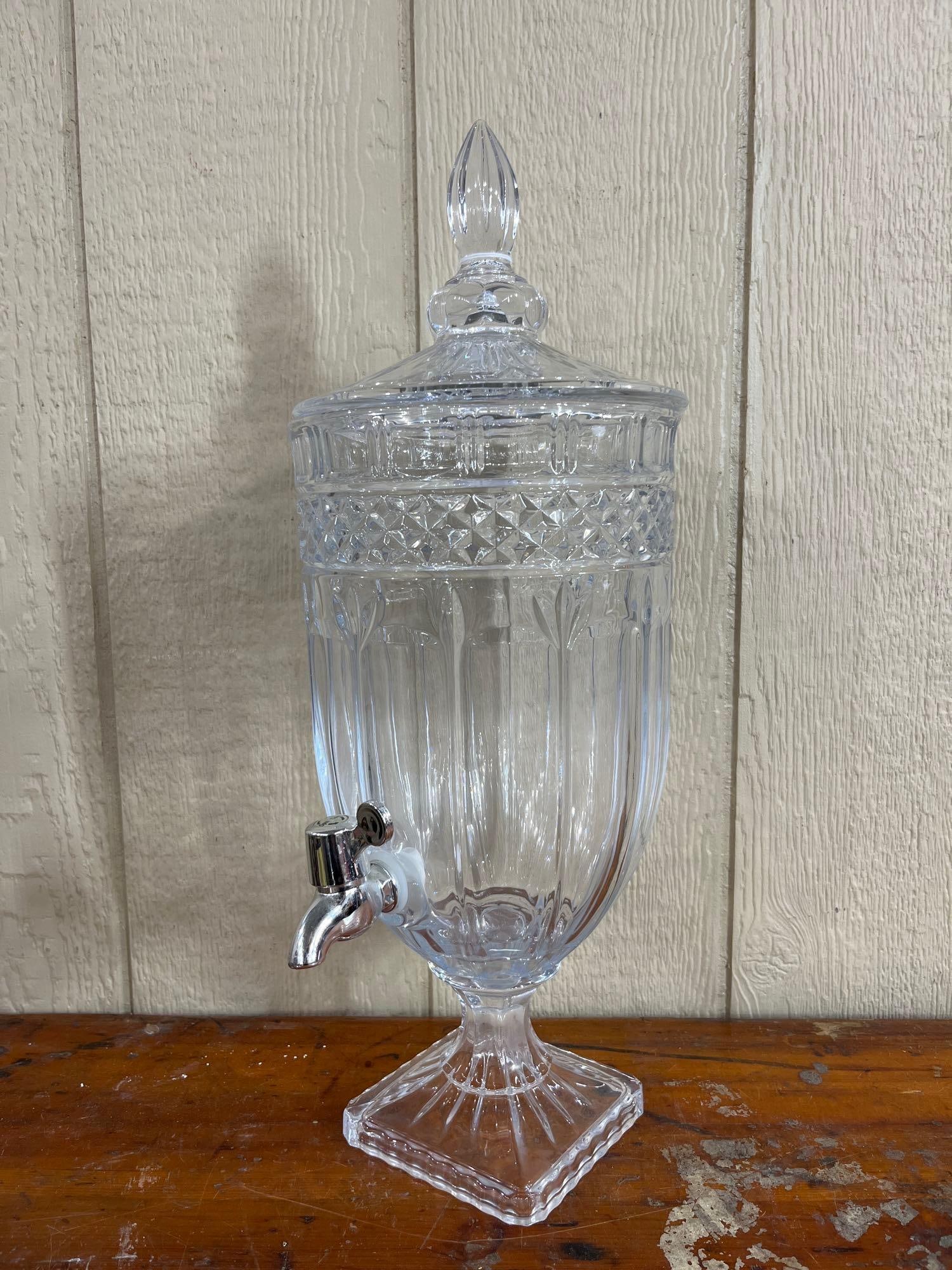 Footed Pressed Glass Beverage Dispenser (1 of 6)
