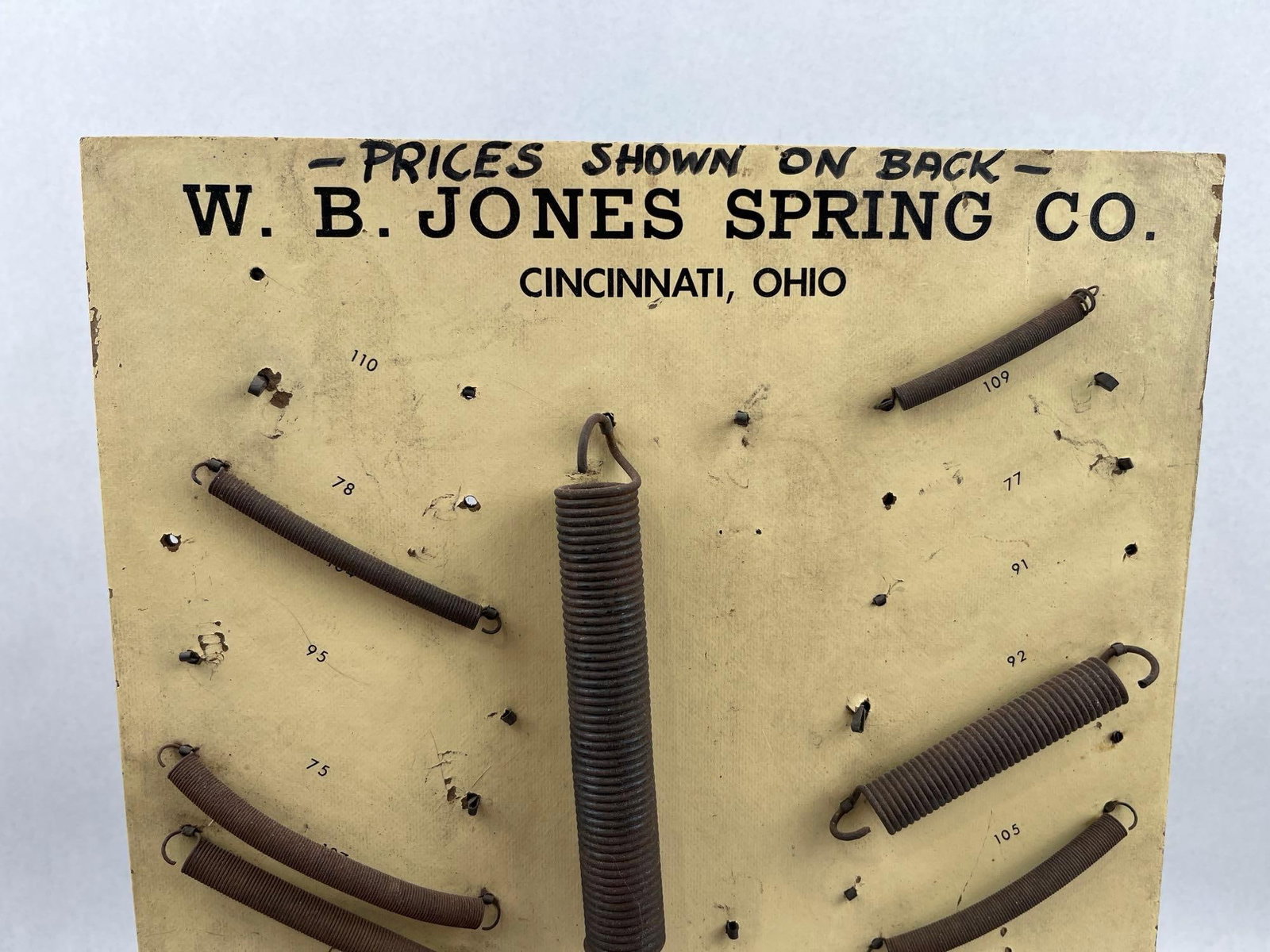W.B. Jones Spring Co. Adv. Sample Board - 2