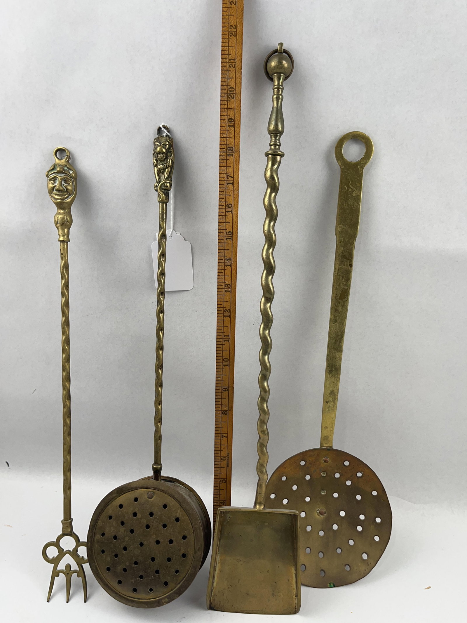 Antique Style Brass Fireside Tools - 2