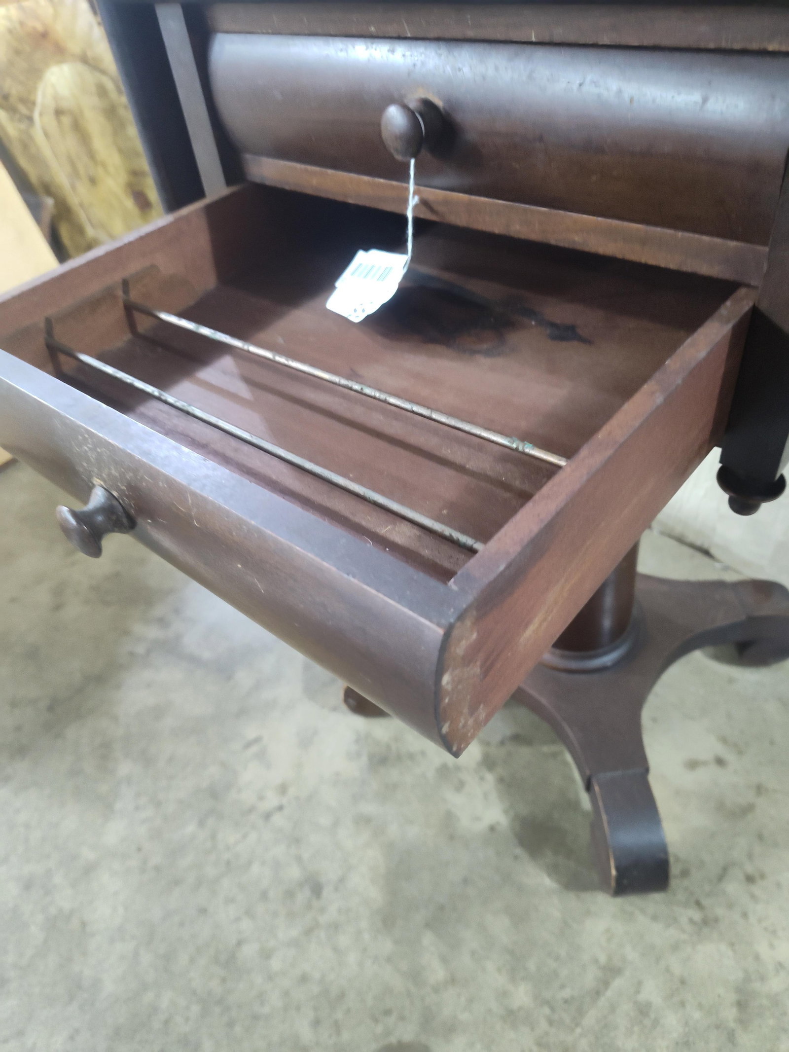 American Empire Drop-Leaf Sewing Table - 4