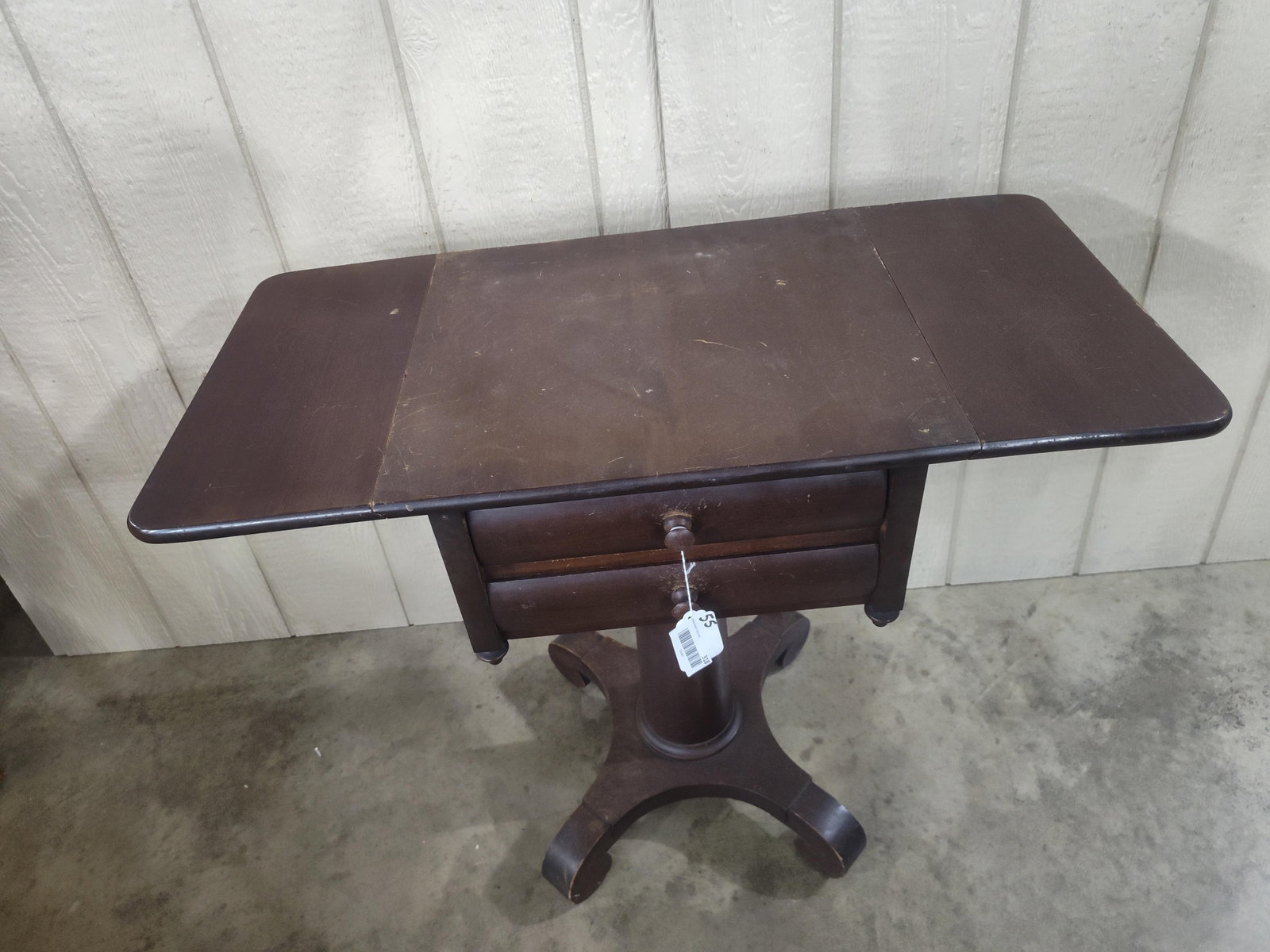 American Empire Drop-Leaf Sewing Table - 5