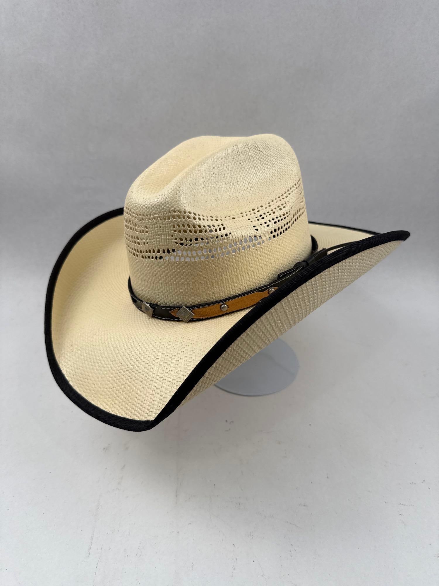 Straw Western Cattleman Hat w/ Concho (1 of 5)