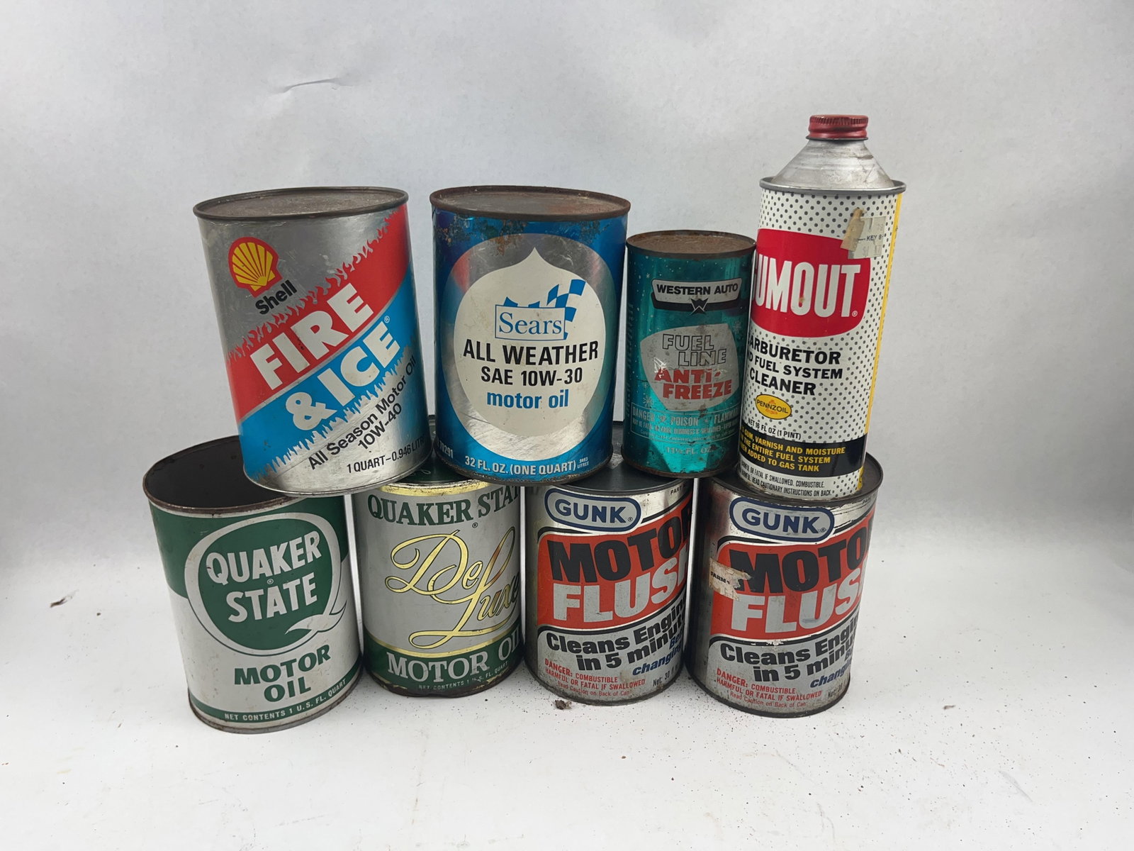 Vtg Shell & Quaker State Cans & Bottles (1 of 7)