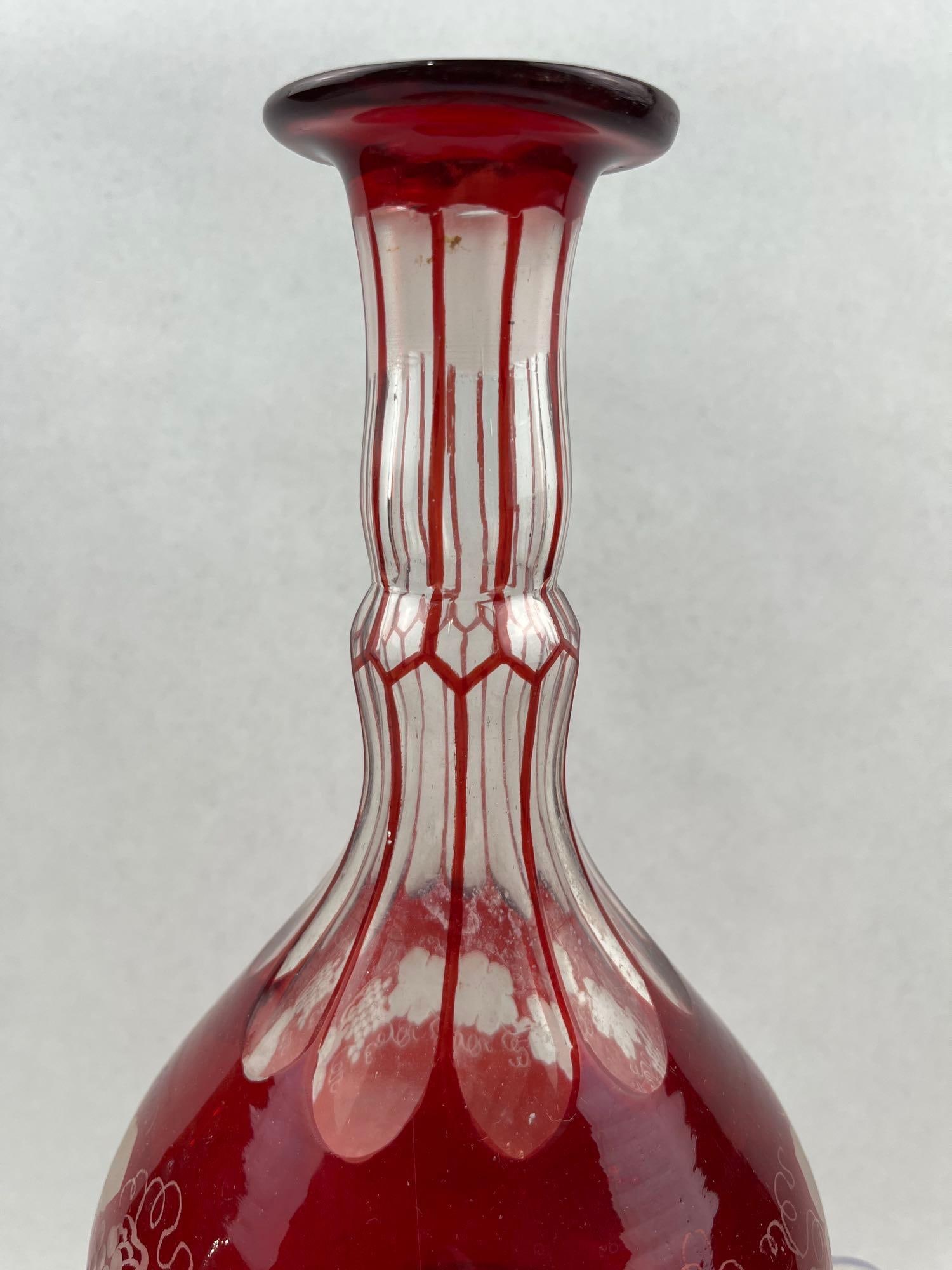 Ruby Cut-to-Clear Grape Decanter Set - 8