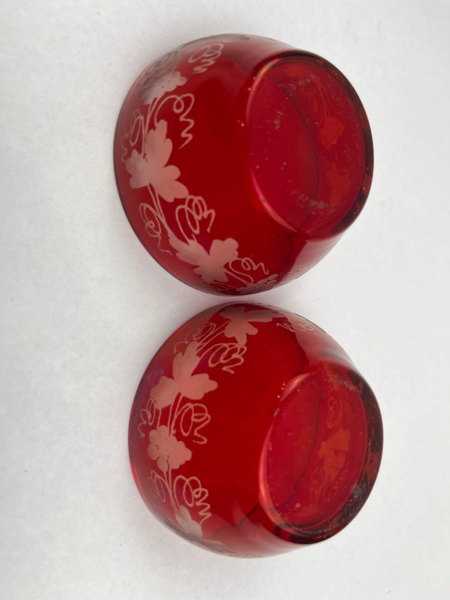 19 Ruby Cut-to-Clear Grapevine Glass - 7