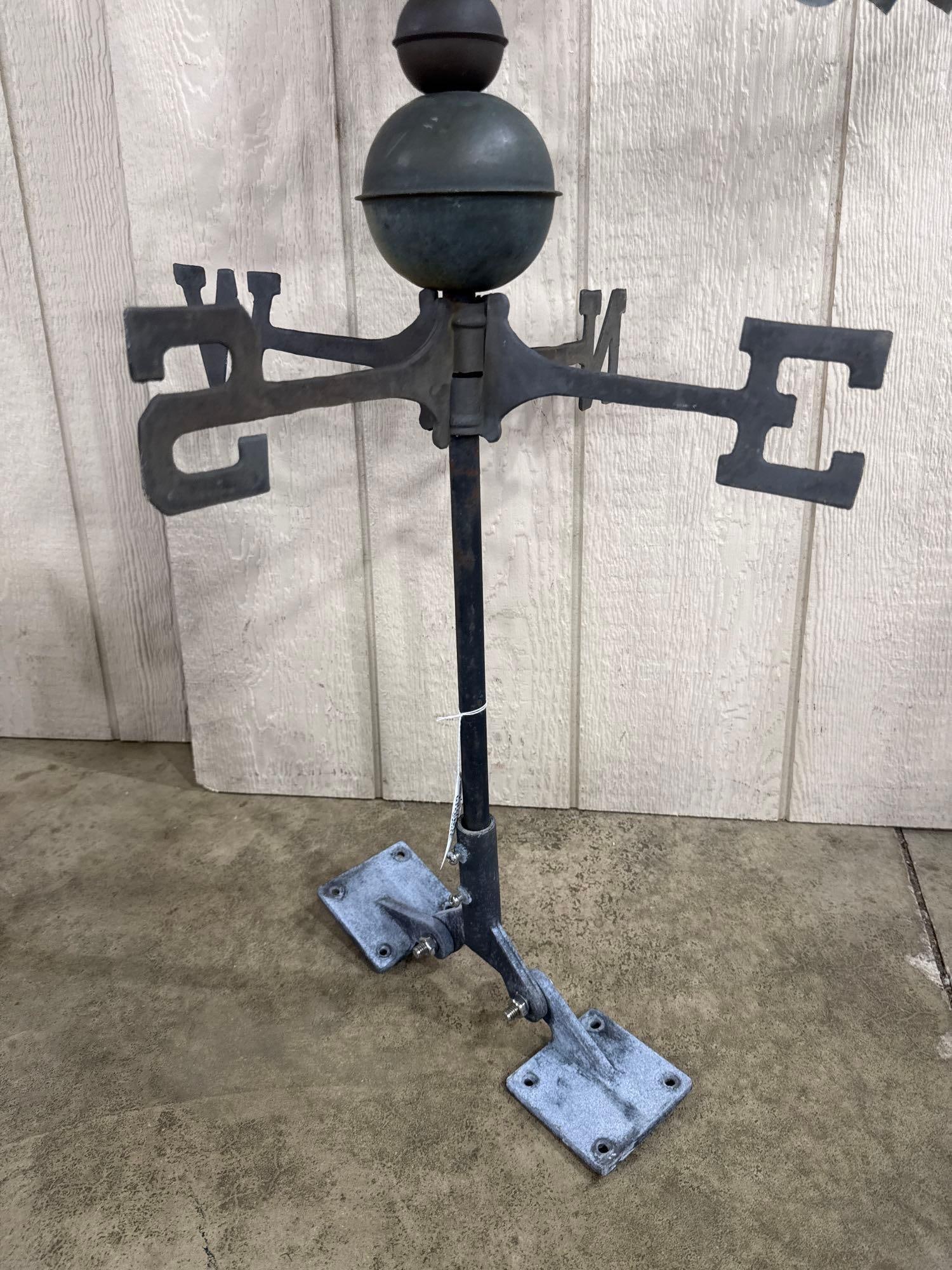 Copper Rooster Weathervane w/ Mount - 4